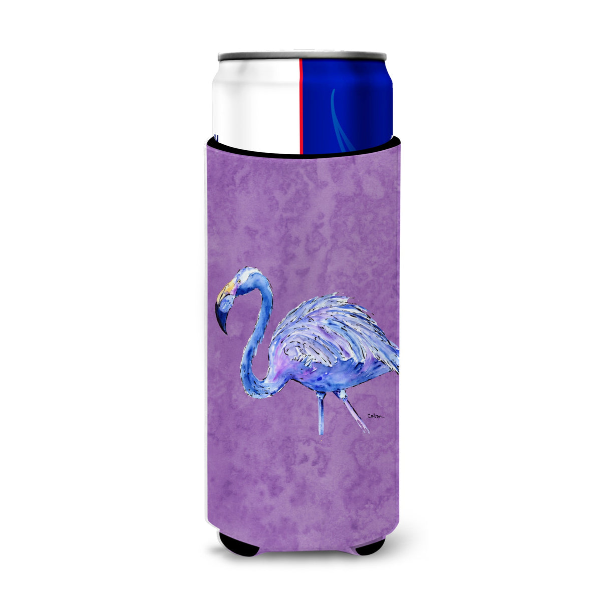 Flamingo On Purple Ultra Beverage Insulators For Slim Cans 8874Muk