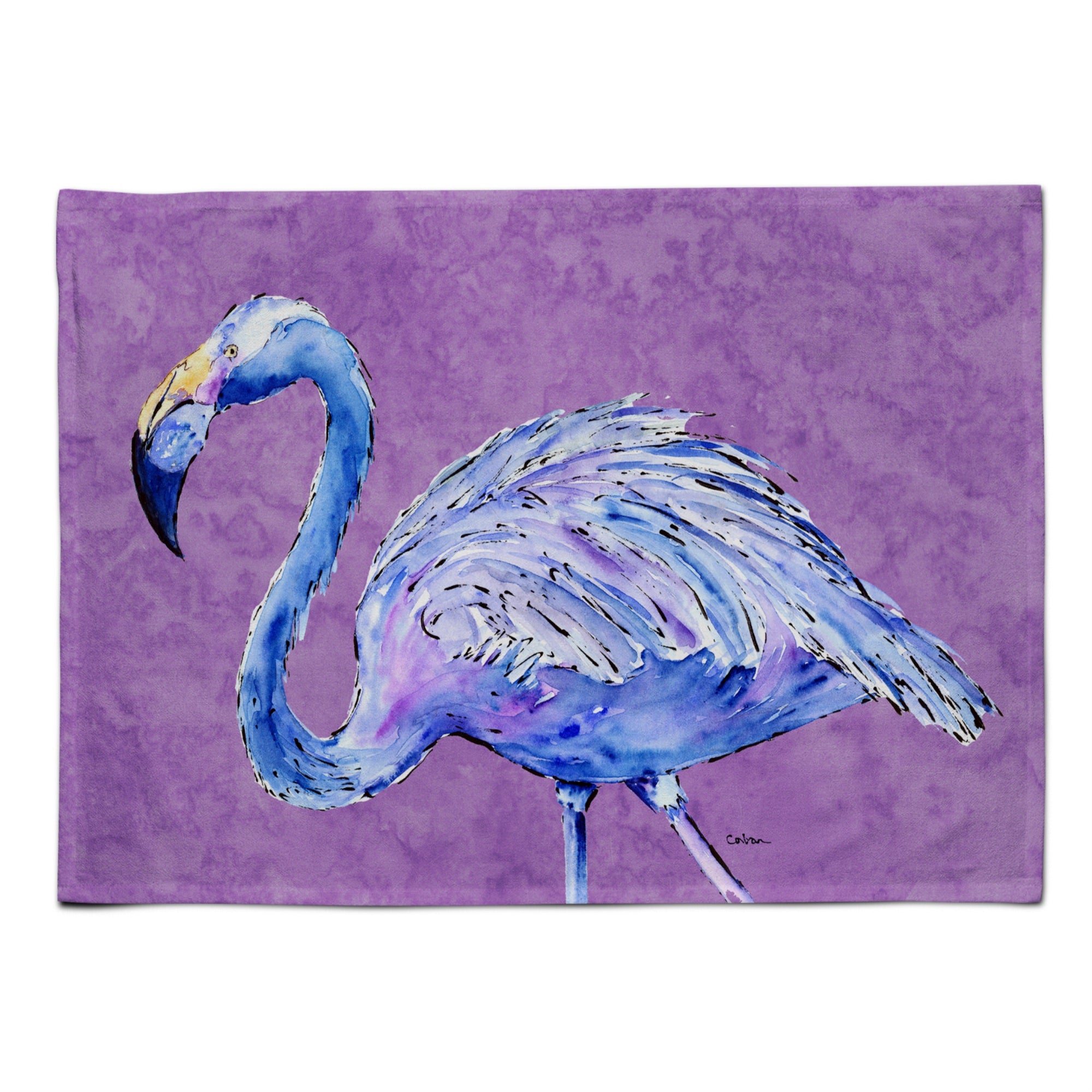 Caroline'S Treasures 8874Plmt Flamingo On Purple Fabric Placemat, Multicolor