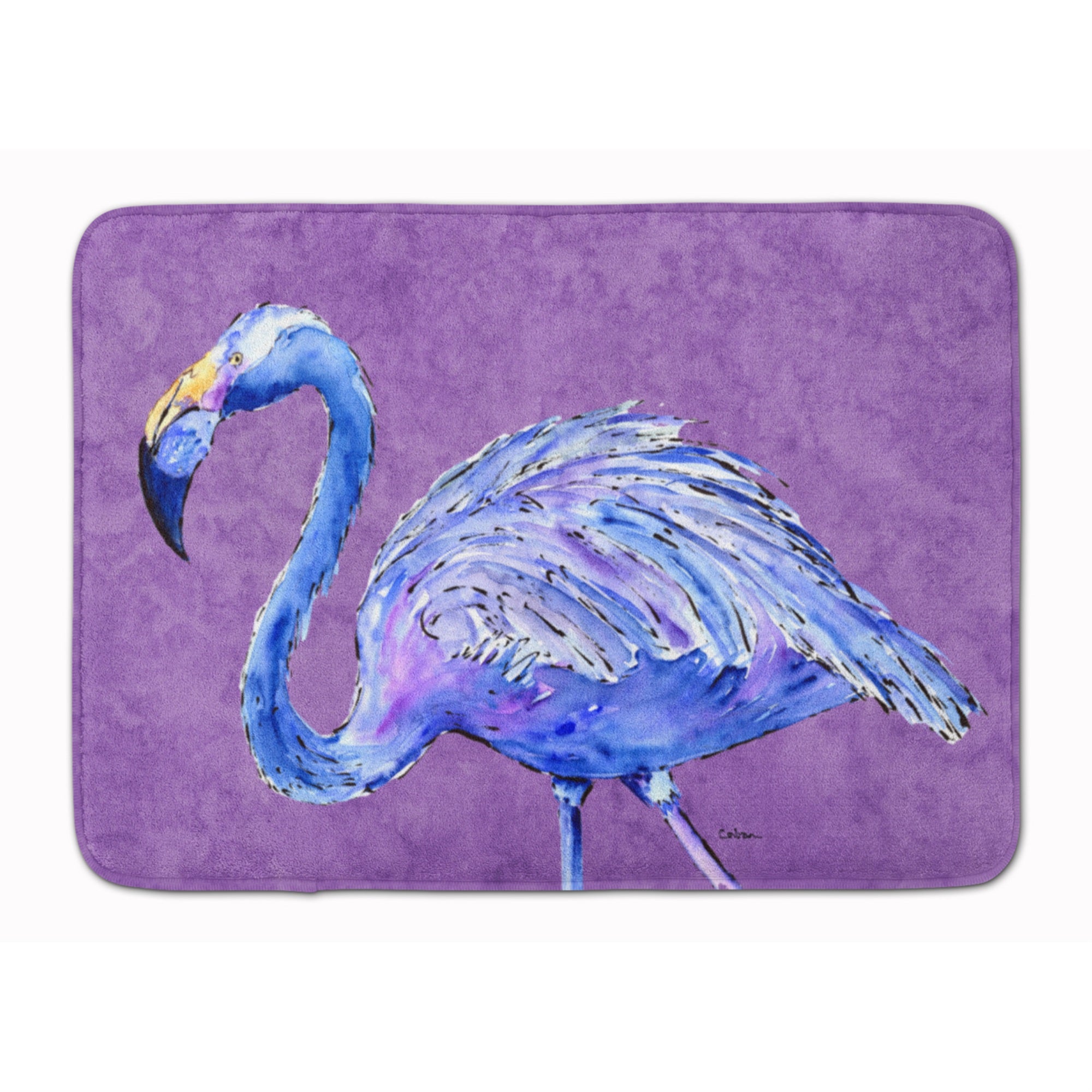 Caroline'S Treasures Flamingo On Purple Floor Mat, 19 X 27, Multicolor
