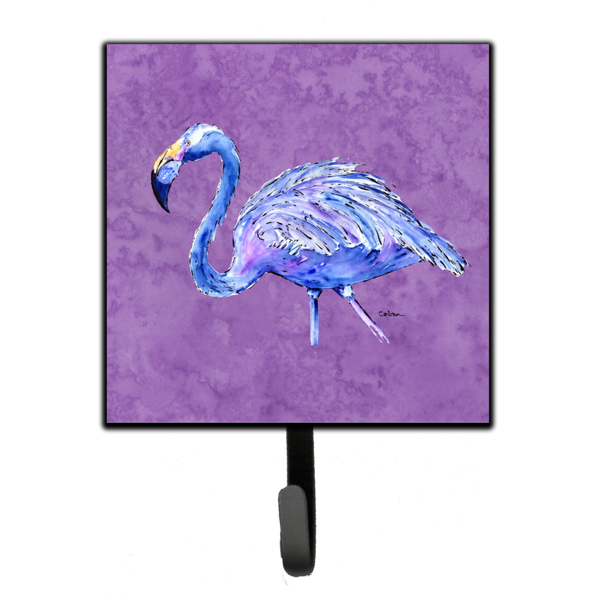 Caroline'S Treasures 8874Sh4 Flamingo On Purple Leash Or Key Holder, Small, Multicolor