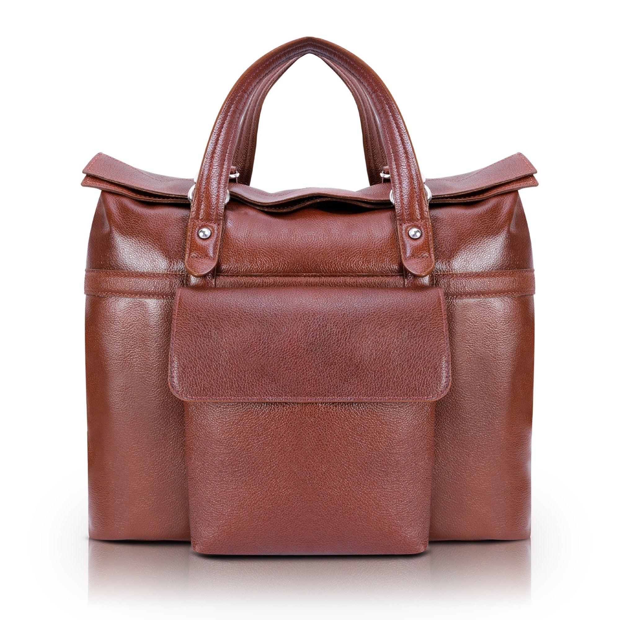 S Series | Edgefield | 17 Leather Roll Top Laptop Briefcase - Brown