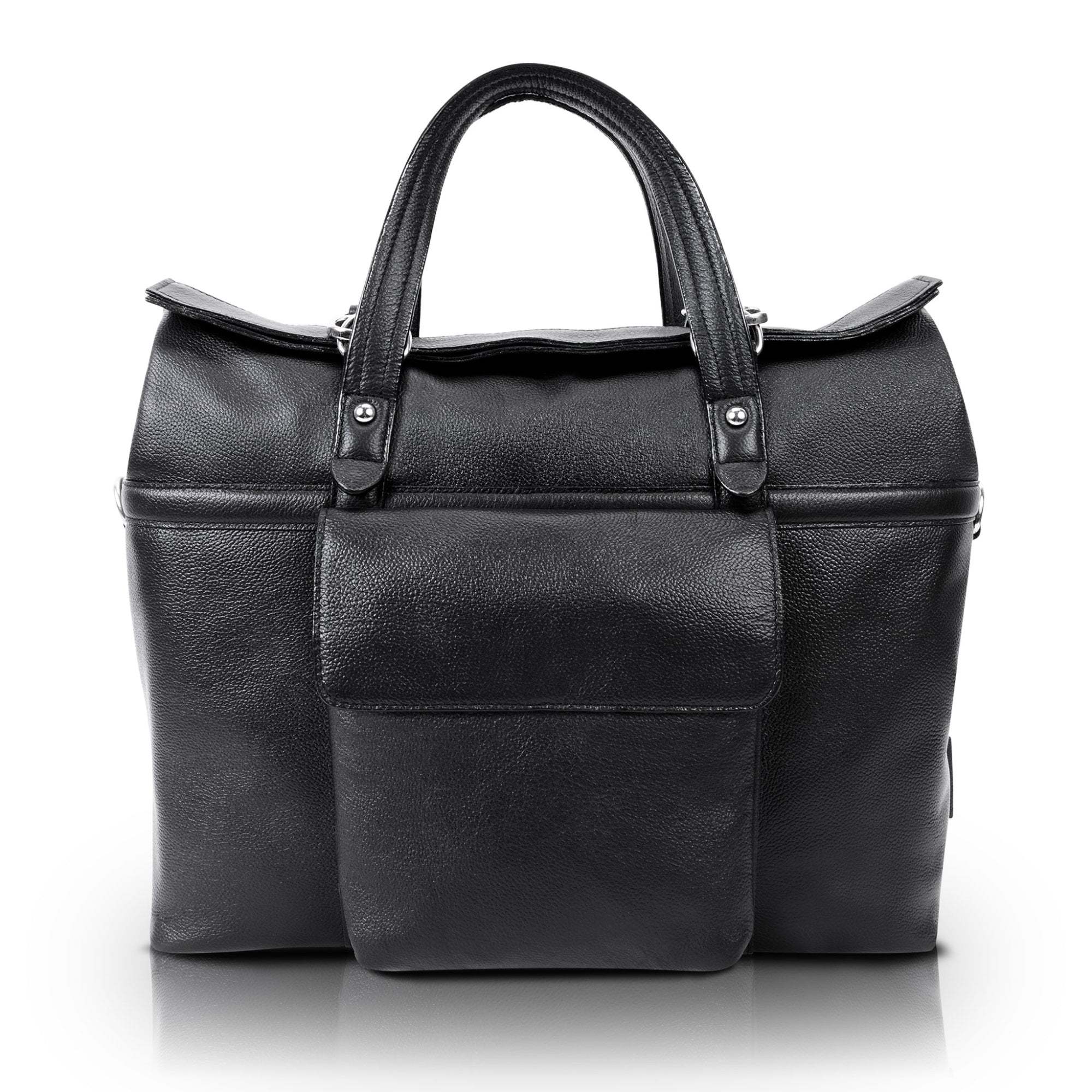 S Series | Edgefield | 17 Leather Roll Top Laptop Briefcase - Black