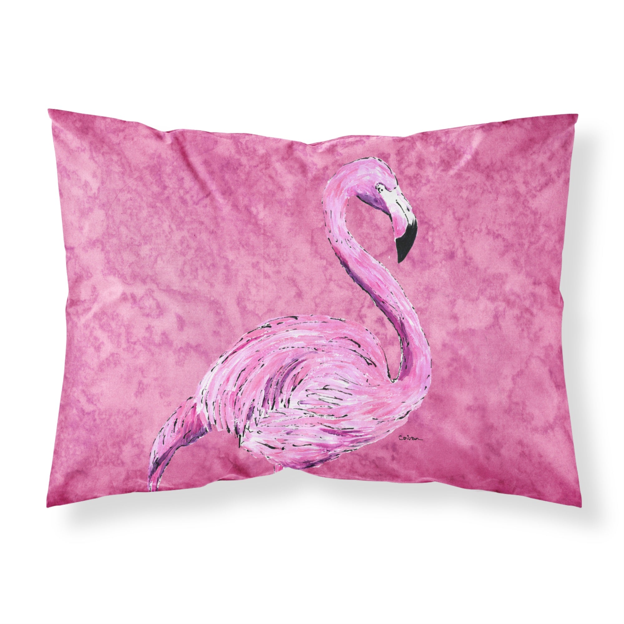 Caroline'S Treasures 8875Pillowcase Flamingo On Pink Moisture Wicking Fabric Standard Pillowcase, Large, Multicolor