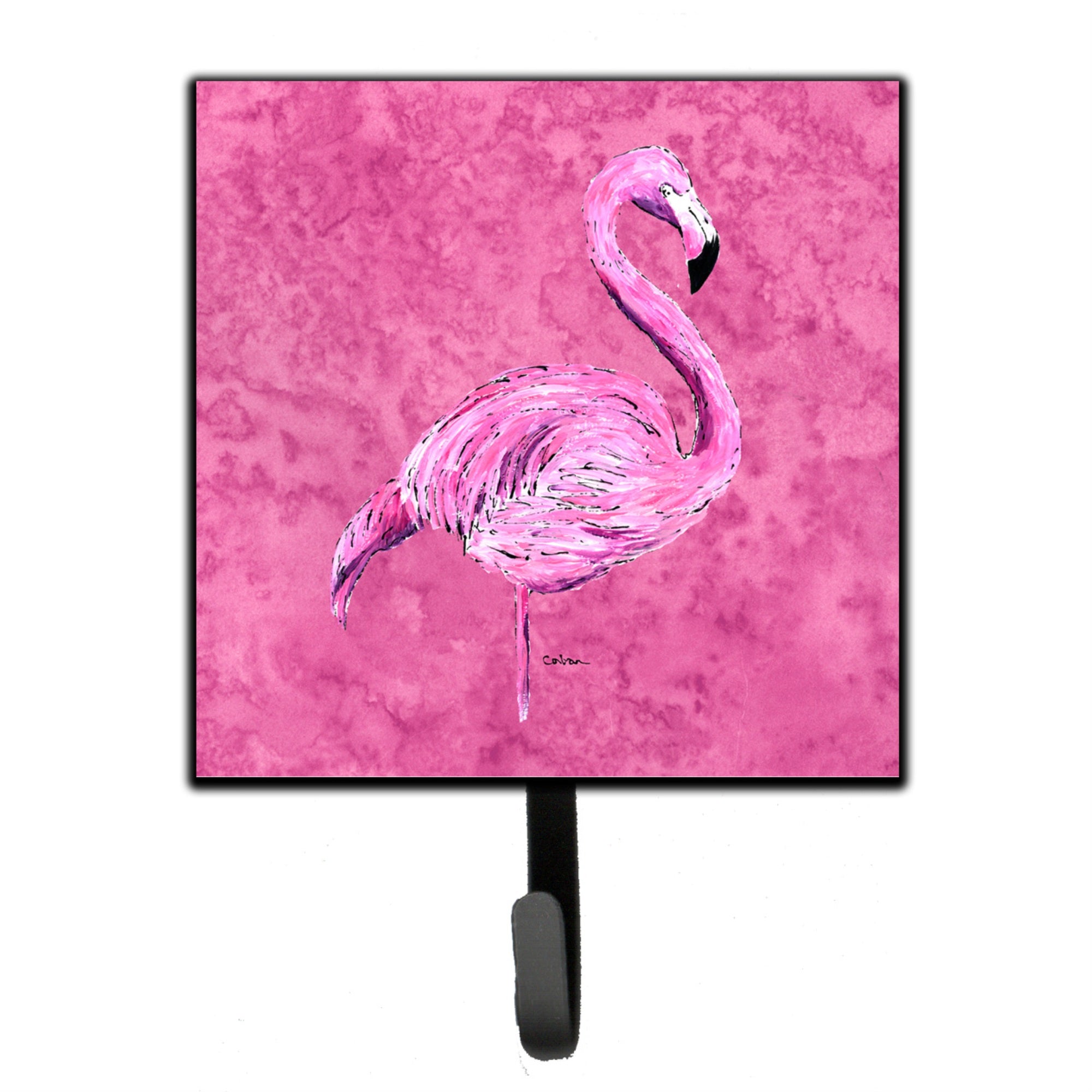 Caroline'S Treasures 8875Sh4 Flamingo On Pink Leash Or Key Holder, Small, Multicolor