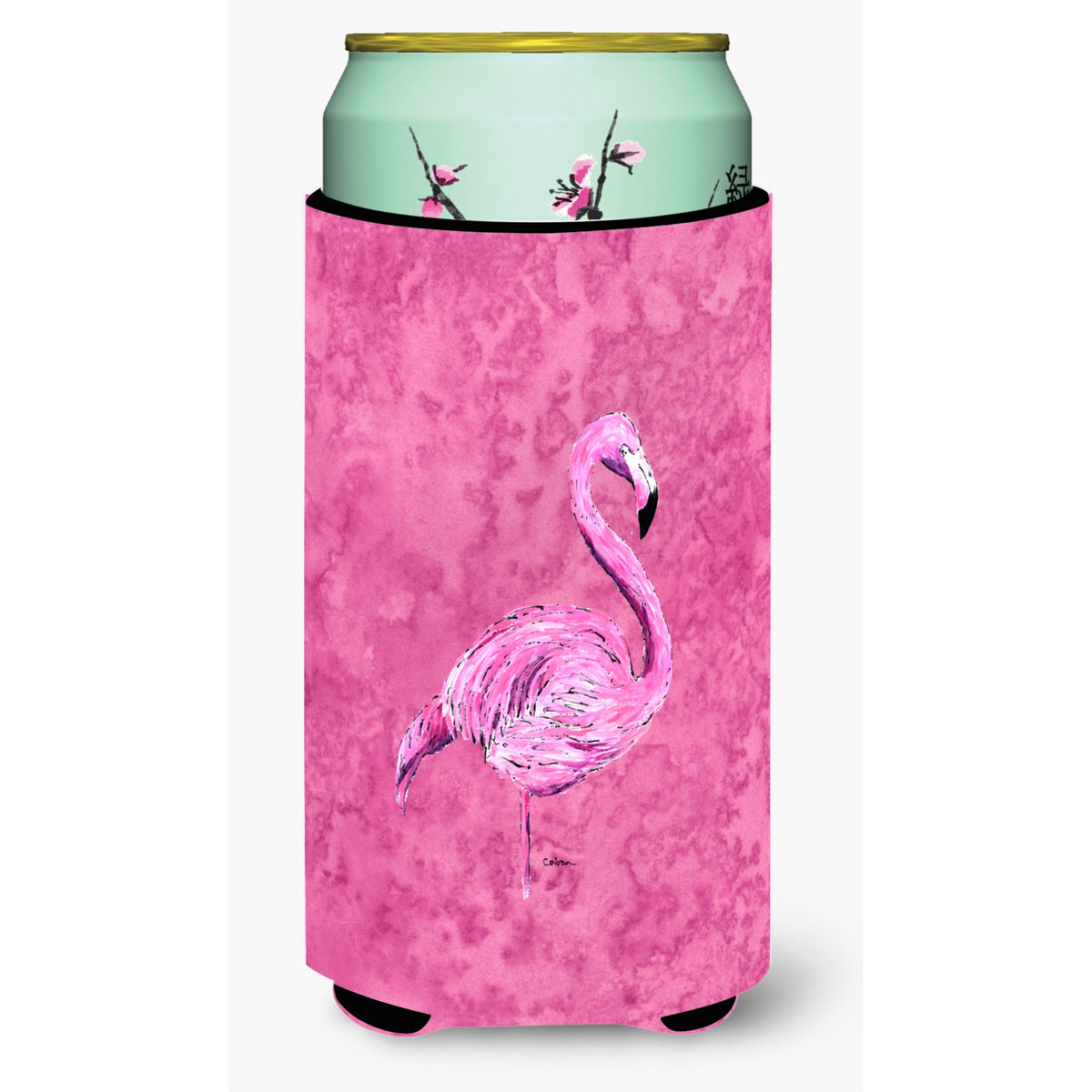Flamingo On Pink  Tall Boy Beverage Insulator Beverage Insulator Hugger