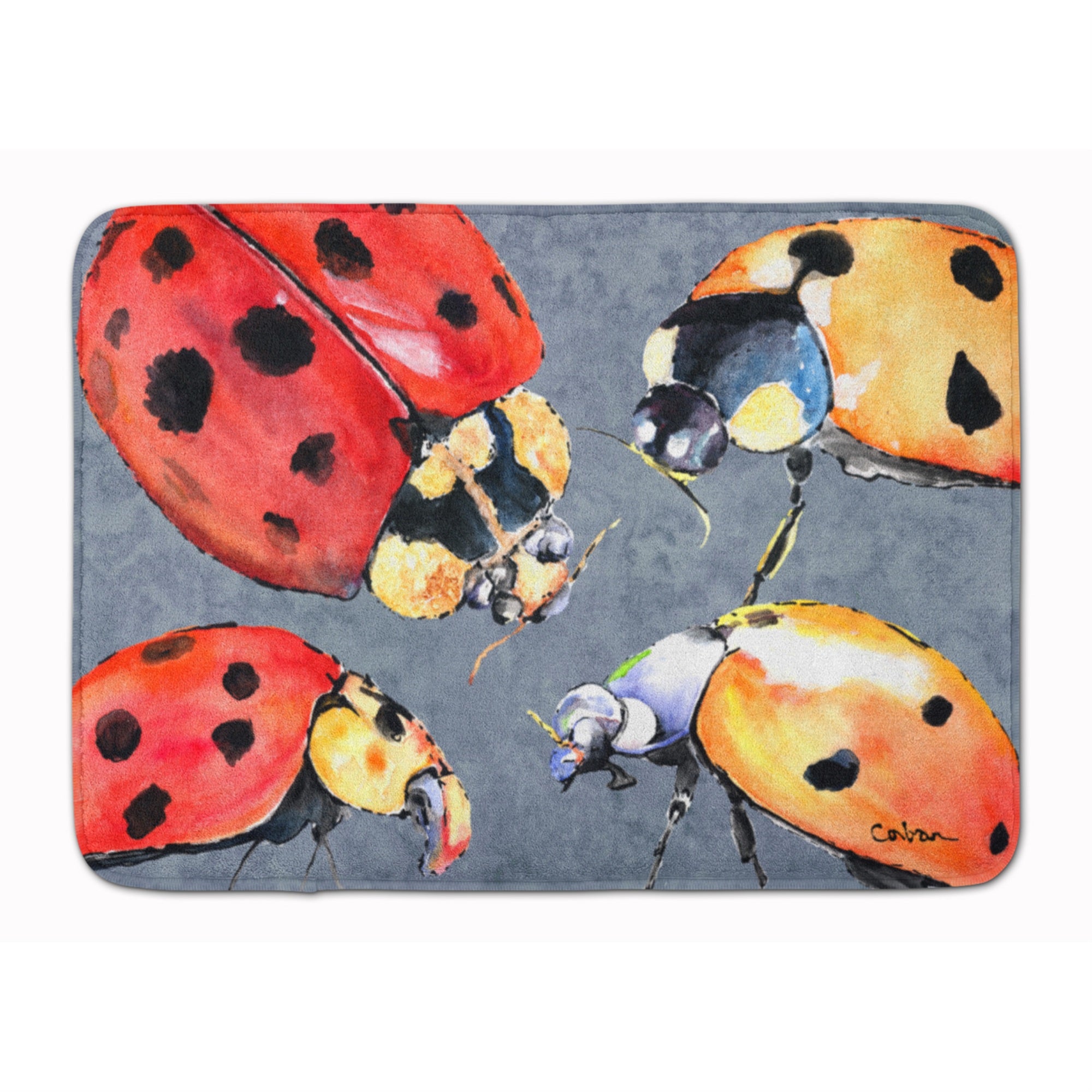 Caroline'S Treasures Lady Bug Multiple Floor Mat, 19 X 27, Multicolor
