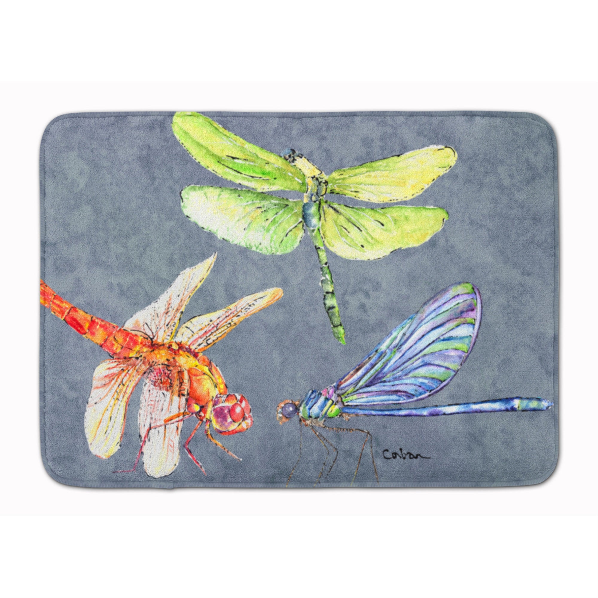 Caroline'S Treasures Dragonfly Times Three Floor Mat, 19 X 27, Multicolor