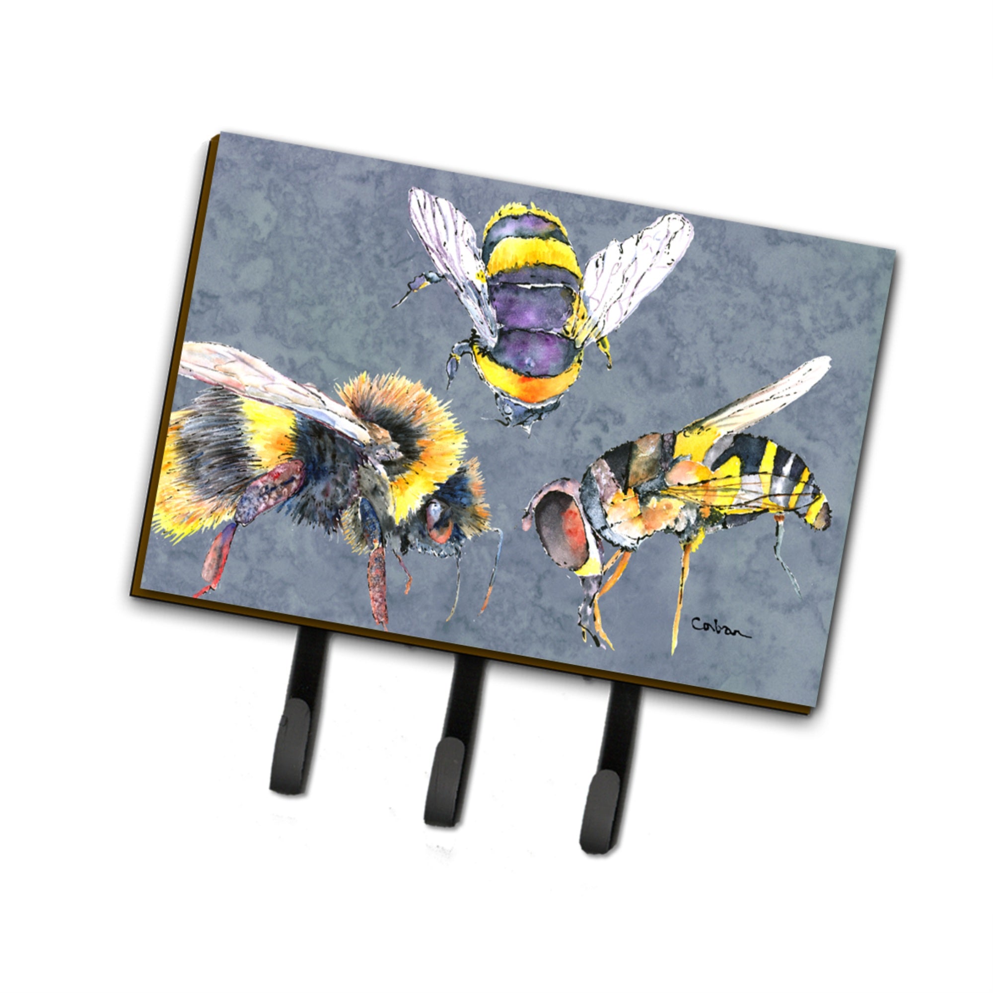 Caroline'S Treasures 8879Th68 Bee Bees Times Three Leash Or Key Holder, Large, Multicolor