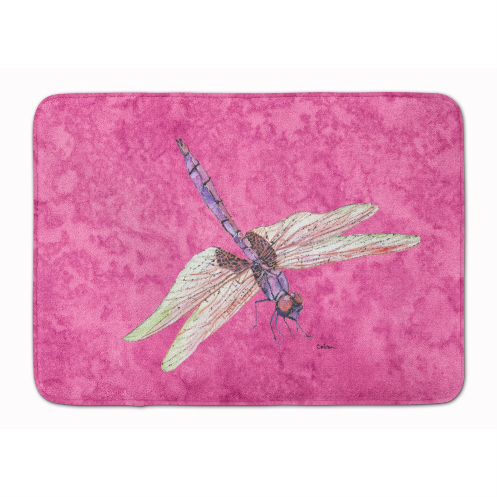 Caroline'S Treasures Dragonfly On Pink Floor Mat, 19 X 27, Multicolor