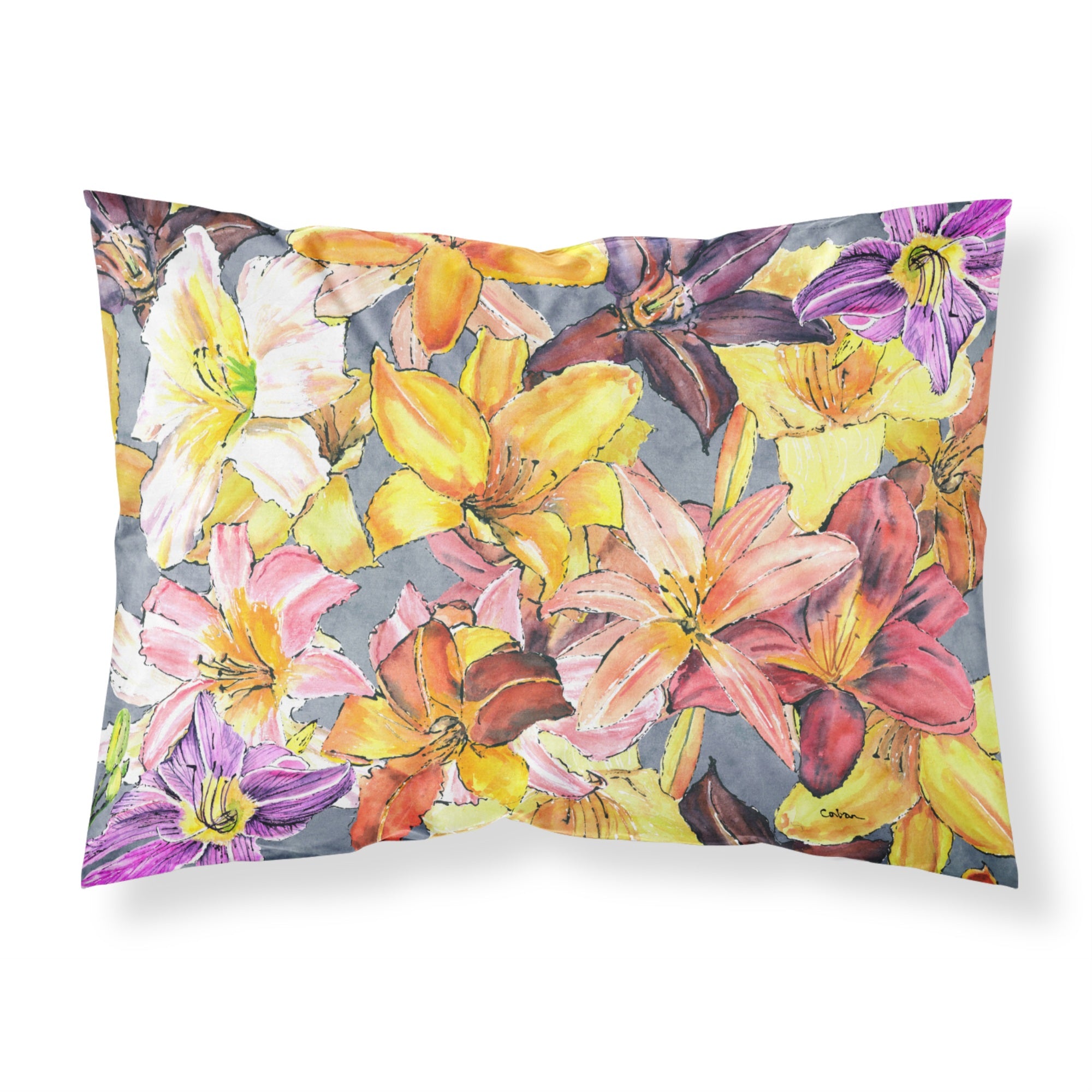 Caroline'S Treasures 8892Pillowcase Day Lilies Moisture Wicking Fabric Standard Pillowcase, Large, Multicolor
