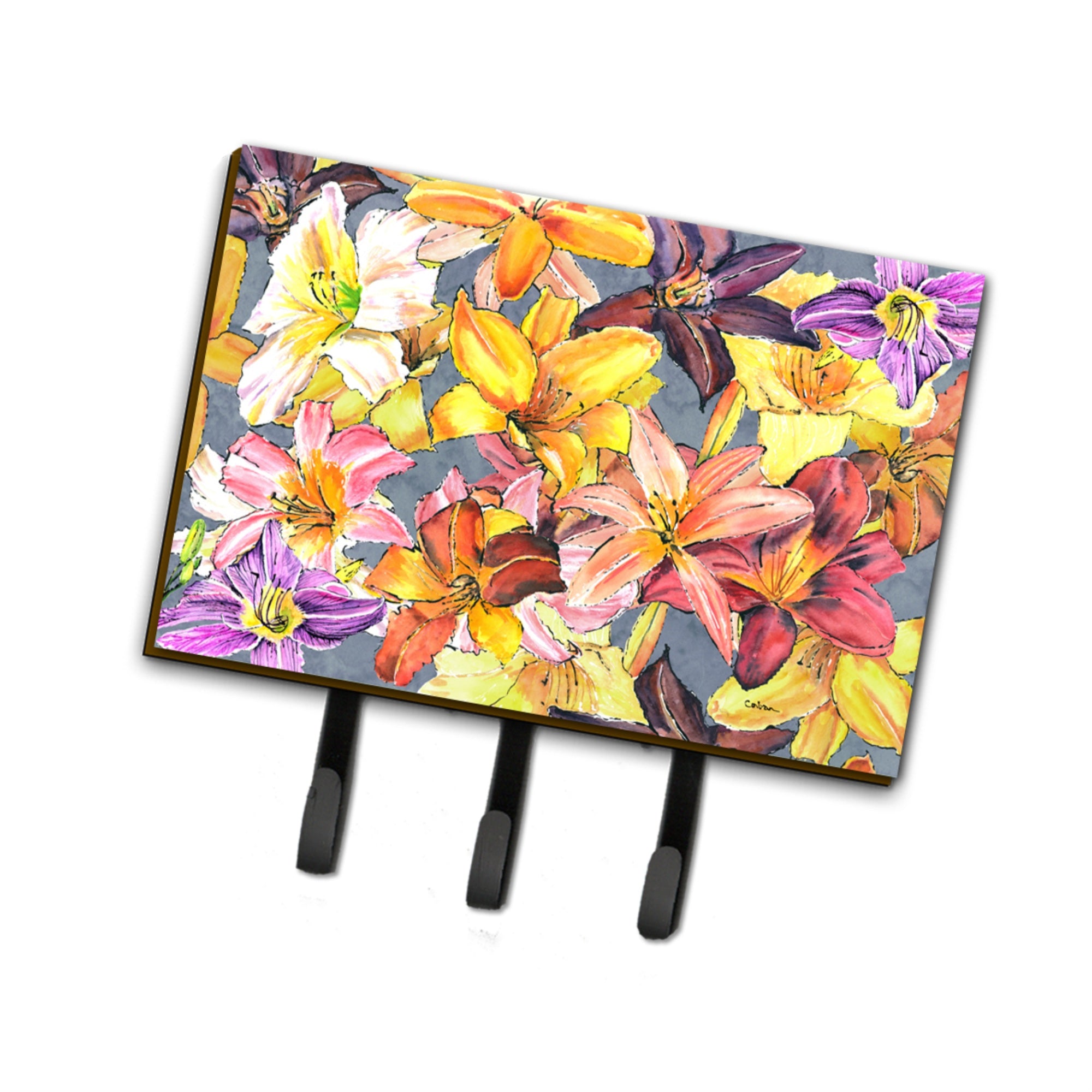 Caroline'S Treasures 8892Th68 Day Lilies Leash Or Key Holder, Large, Multicolor
