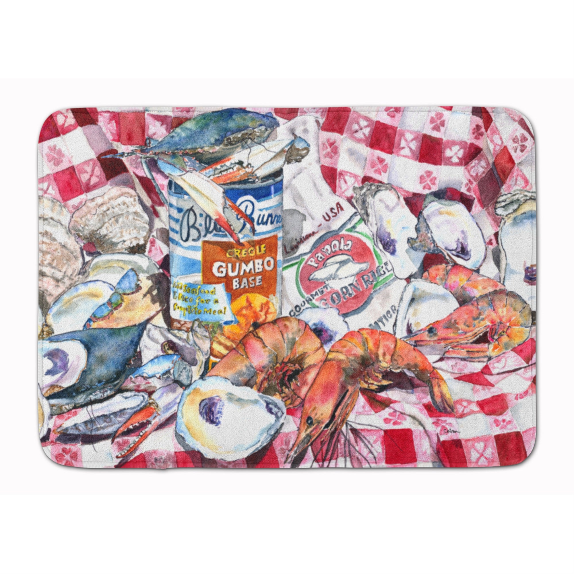 Caroline'S Treasures Blue Runner Gumbo Receipe Floor Mat, 19 X 27, Multicolor