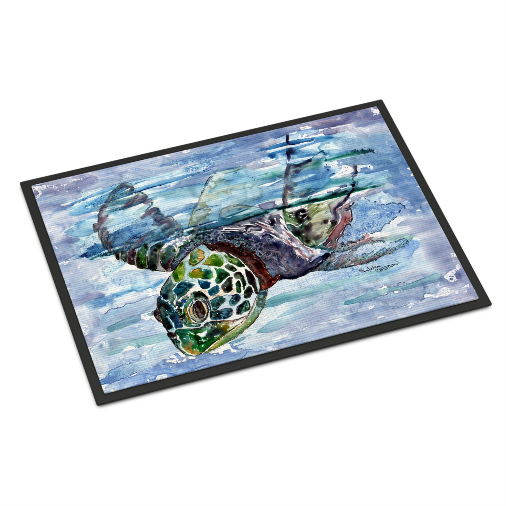 Caroline'S Treasures 8941Mat Loggerhead Turtle In A Dive Indoor Or Outdoor Mat, 18 X 27, Multicolor