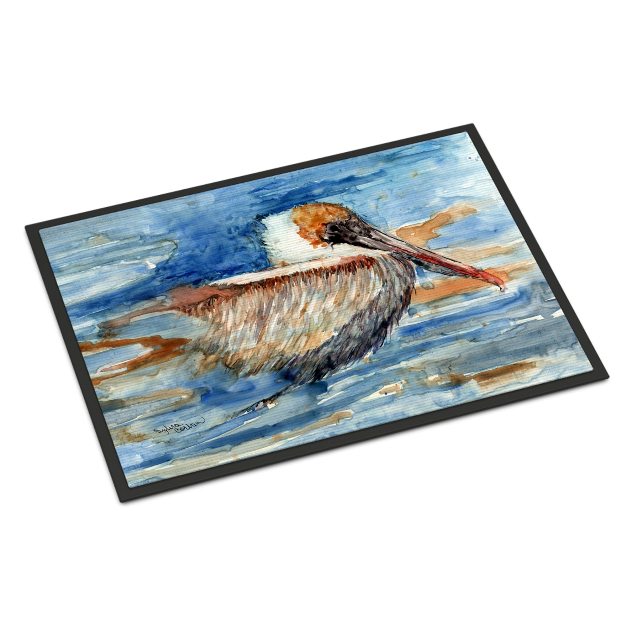 Caroline'S Treasures 8942Mat Pelican In The Water Indoor Or Outdoor Mat, 18 X 27, Multicolor