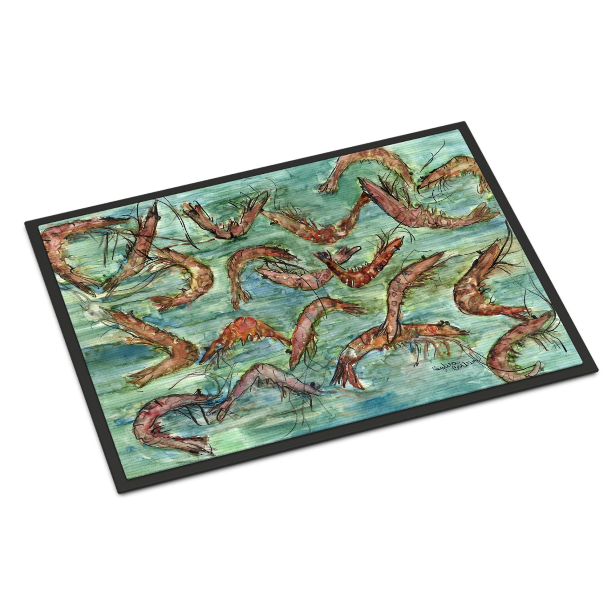 Caroline'S Treasures 8943Jmat Catch Of Shrimp Indoor Or Outdoor Mat, 24 X 36, Multicolor