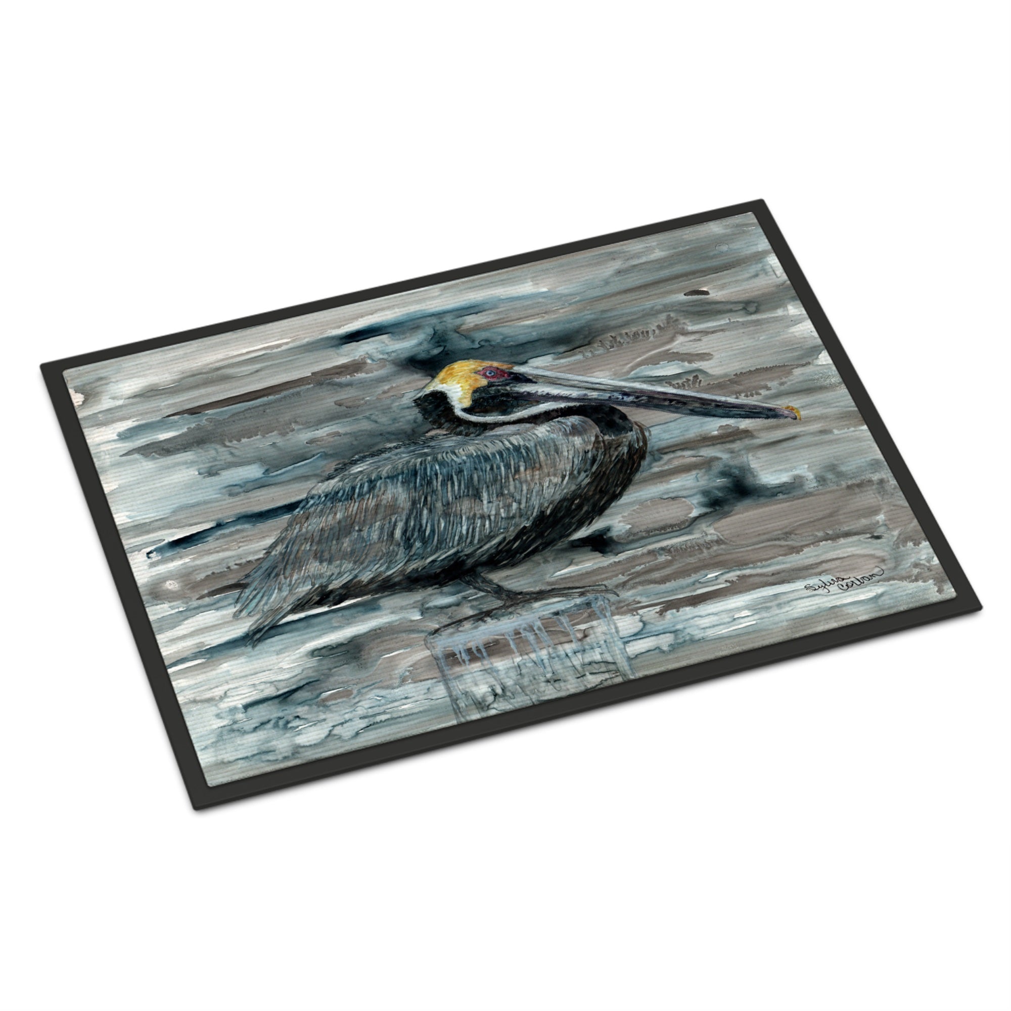 Caroline'S Treasures 8946Mat Pelican In Grey Indoor Or Outdoor Mat, 18 X 27, Multicolor