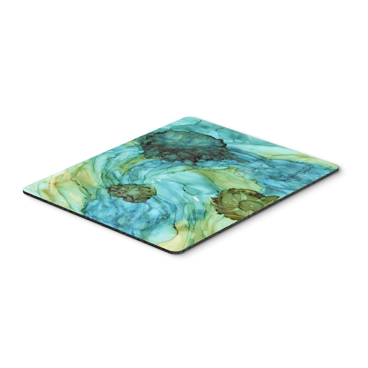 Caroline'S Treasures Abstract In Teal Flowers Mouse Pad/Hot Pad/Trivet (8952Mp)