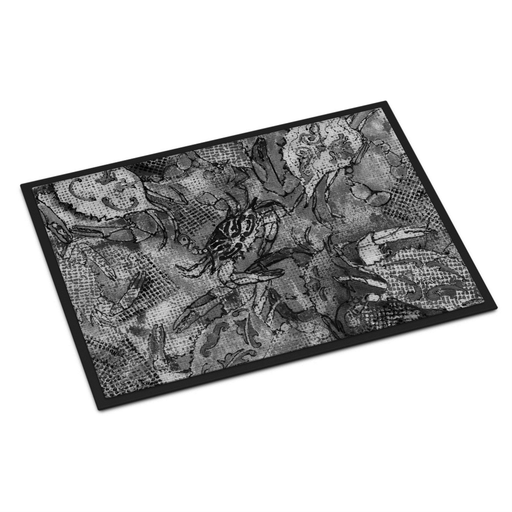 Caroline'S Treasures 8953Mat Grey Canvas Abstract Crabs Indoor Or Outdoor Mat, 18 X 27, Multicolor