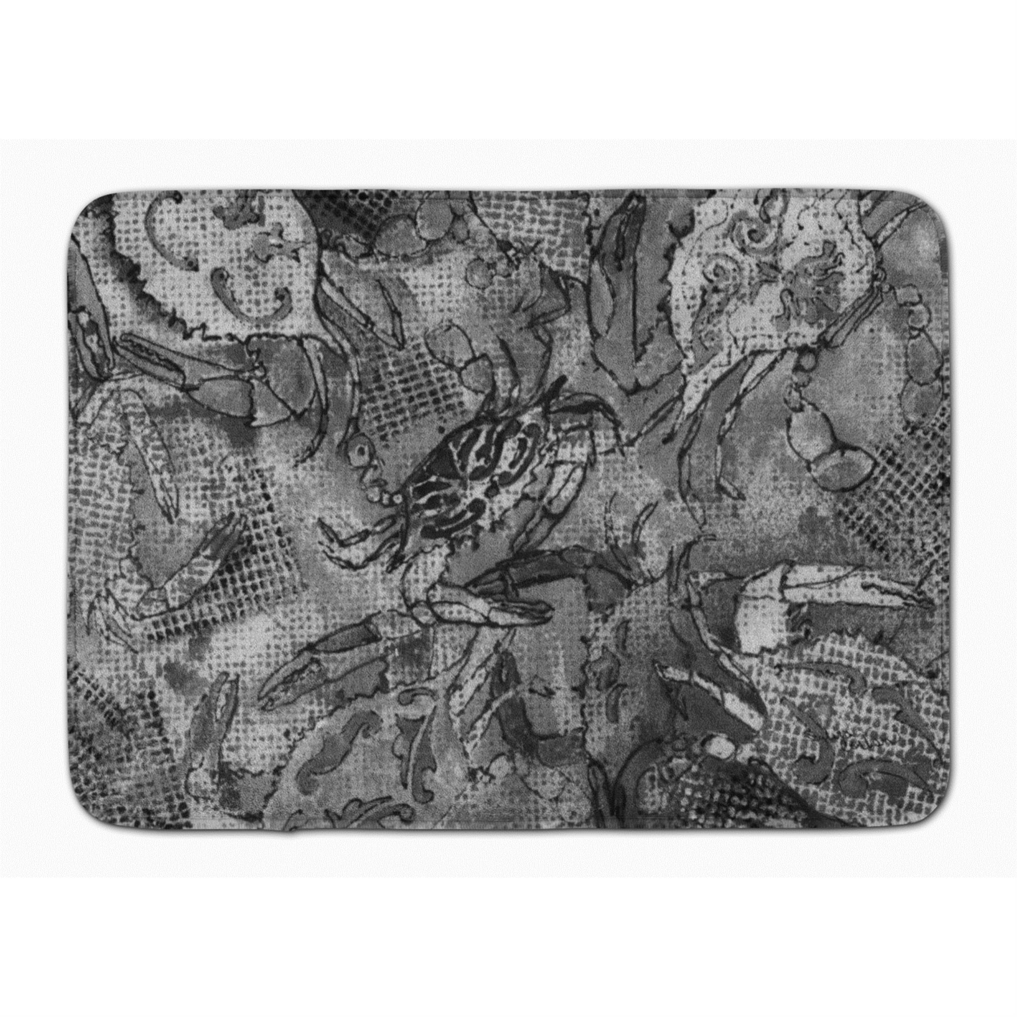 Caroline'S Treasures Grey Canvas Abstract Crabs Floor Mat, 19 X 27, Multicolor