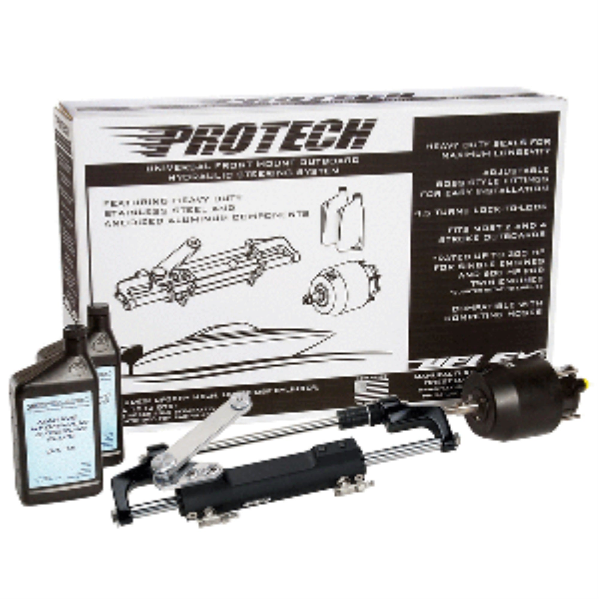 Uflex Protech 2.1 Front Mount Ob Hydraulic System - Includes Up28 Fm Helm Oil &Amp; Uc128-Ts/2 Cylinder - No Hoses