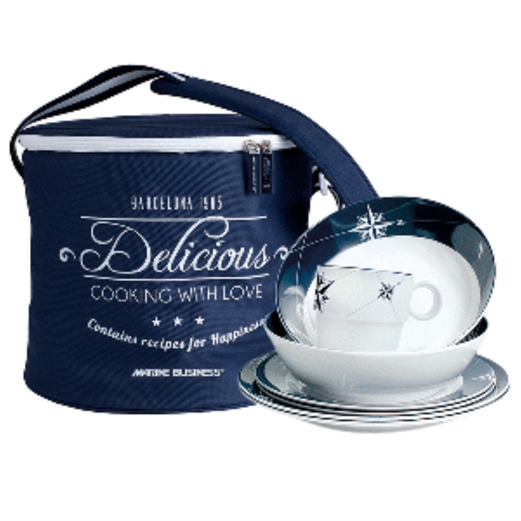 Marine Business Melamine Tableware &Amp; Basket - Northwind - Set Of 16