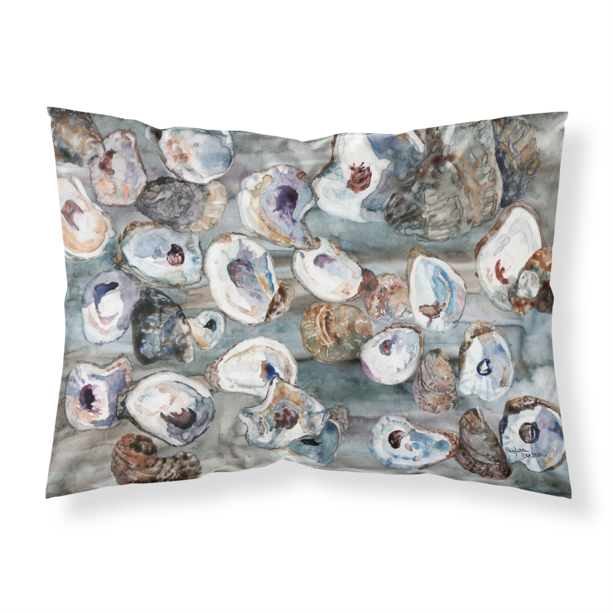 Caroline'S Treasures 8957Pillowcase Bunch Of Oysters Fabric Standard Pillowcase, Large, Multicolor