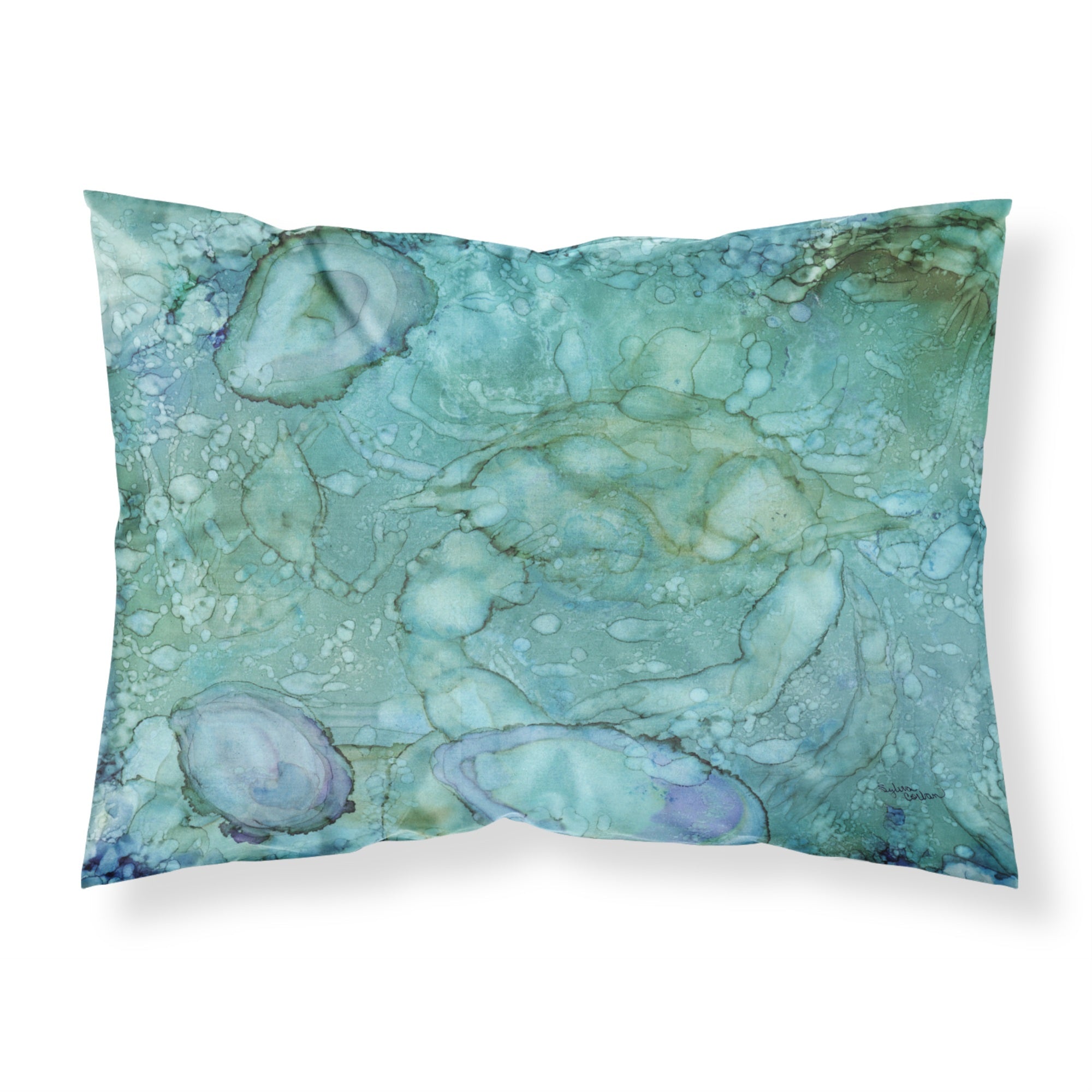 Caroline'S Treasures  Abstract Crabs And Oysters Printed, Polyester Envelope Closure Pillowcase, Standard, Multicolor,