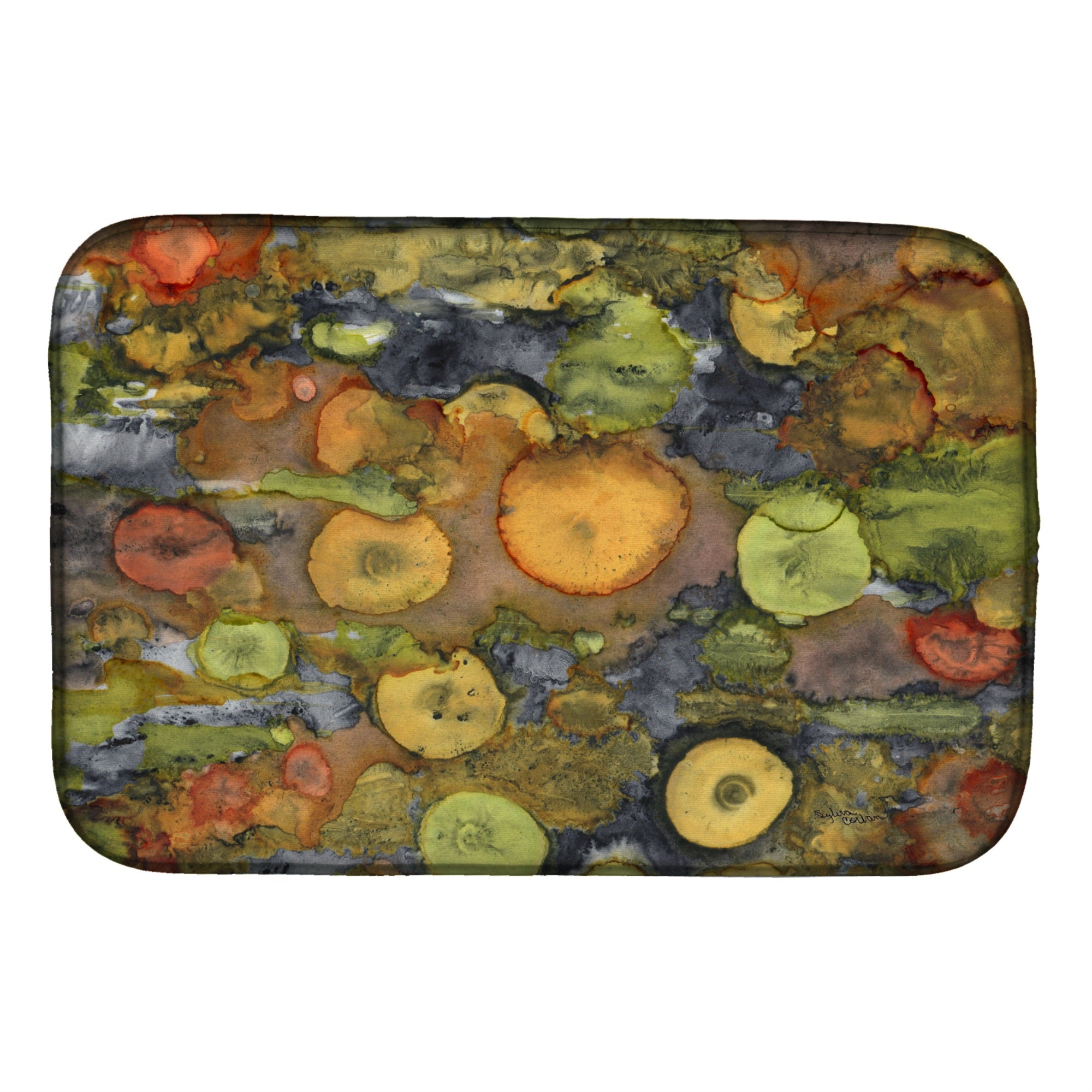 Caroline'S Treasures Abstract With Mother Earth Dish Drying Mat, 14 X 21, Multicolor