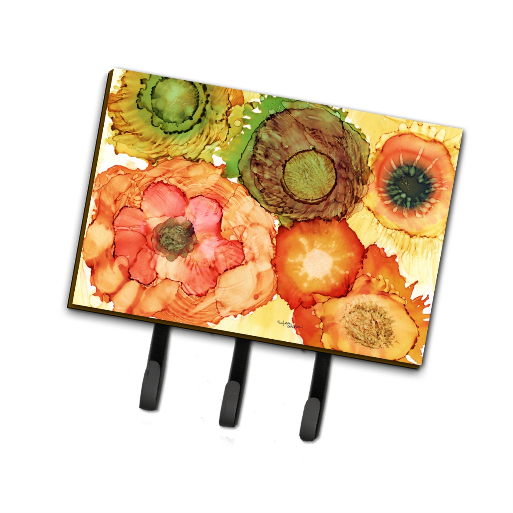 Caroline'S Treasures Abstract Flowers Blossoms Leash Or Key Holder 8970Th68, Triple, Multicolor