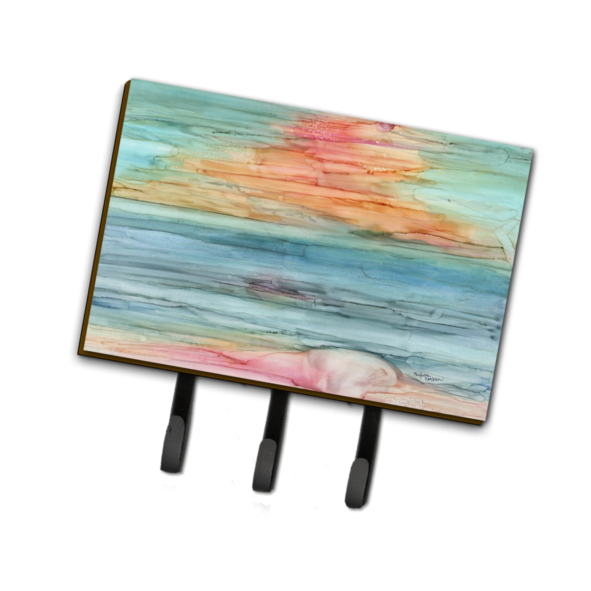 Caroline'S Treasures Abstract Rainbow Leash Or Key Holder 8979Th68, Triple, Multicolor