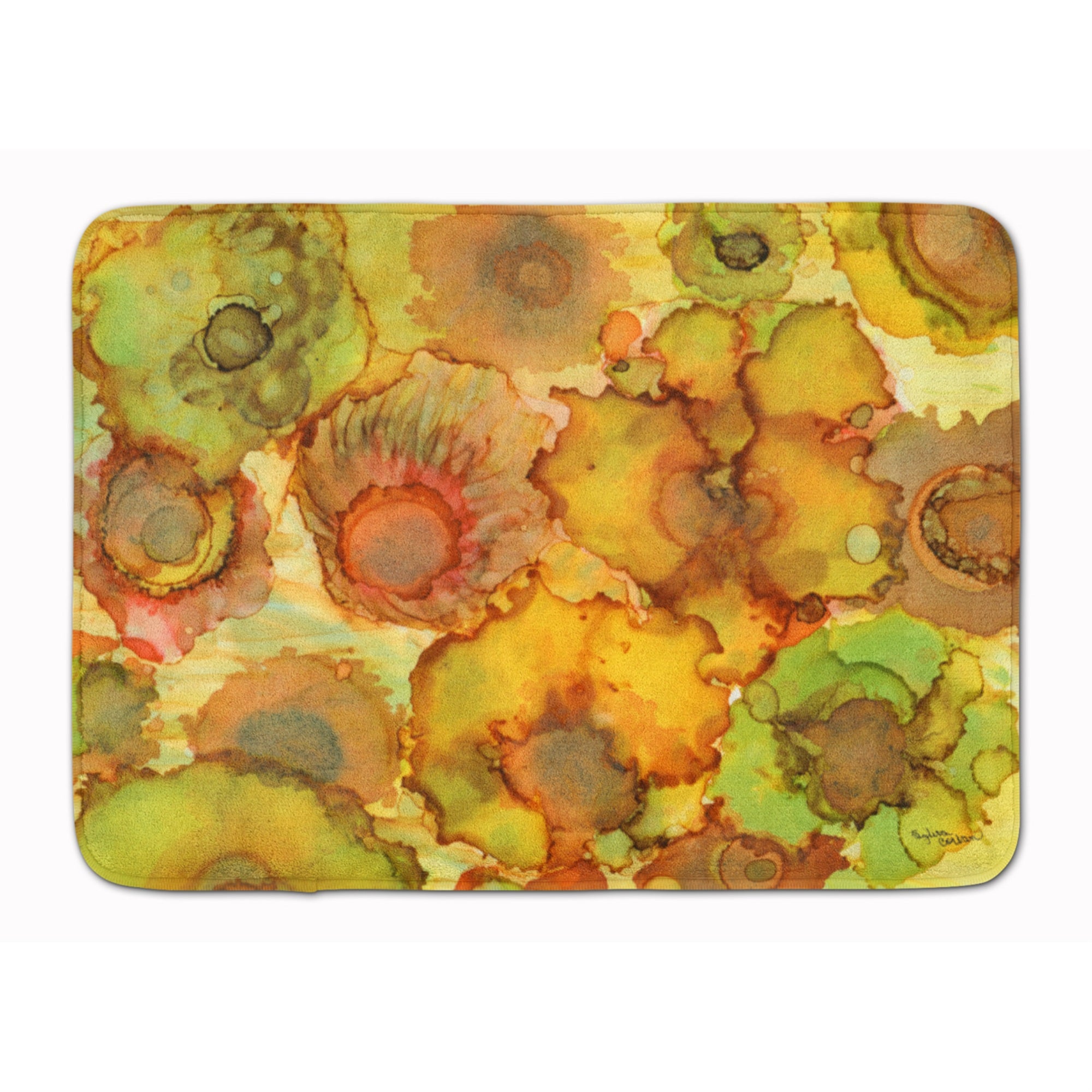 Caroline'S Treasures Abstract Flowers In Yellows And Oranges Floor Mat, 19 X 27, Multicolor