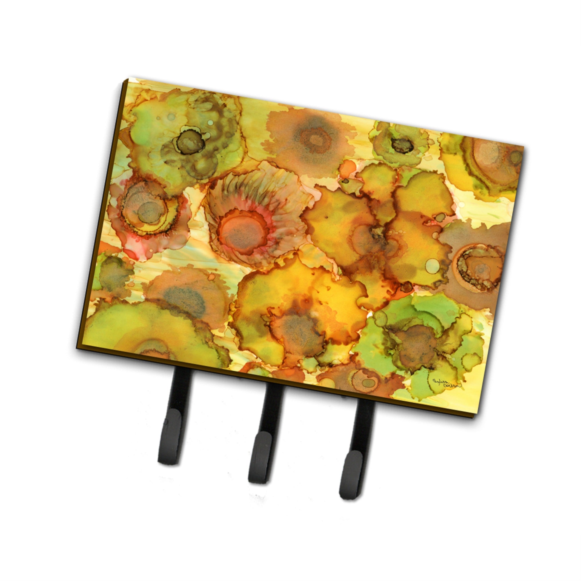 Caroline'S Treasures Abstract Flowers In Yellows And Oranges Leash Or Key Holder 8986Th68, Triple, Multicolor