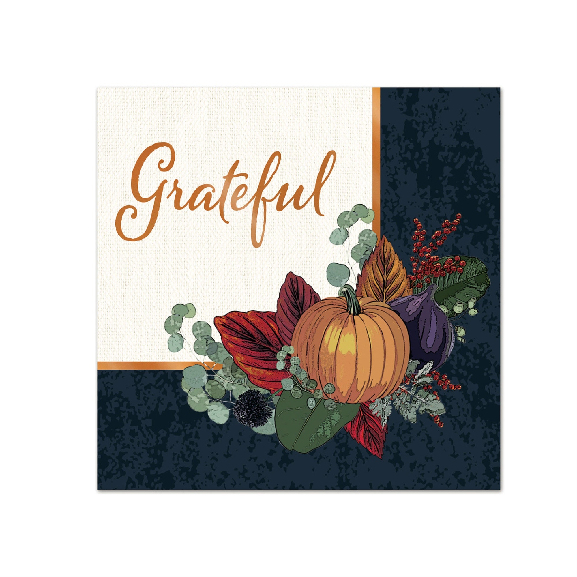 Fall Thanksgiving Beverage Napkins, (Pack Of 12)