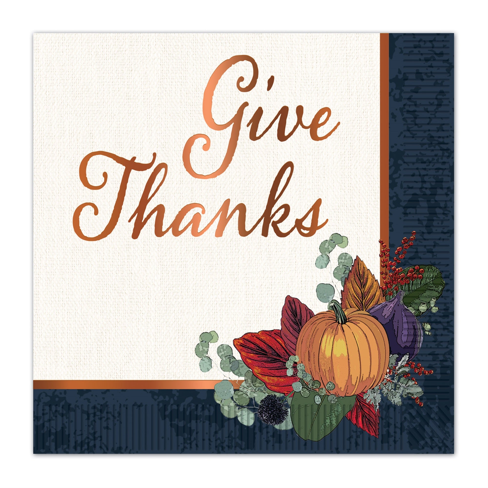 Fall Thanksgiving Luncheon Napkins, (Pack Of 12)