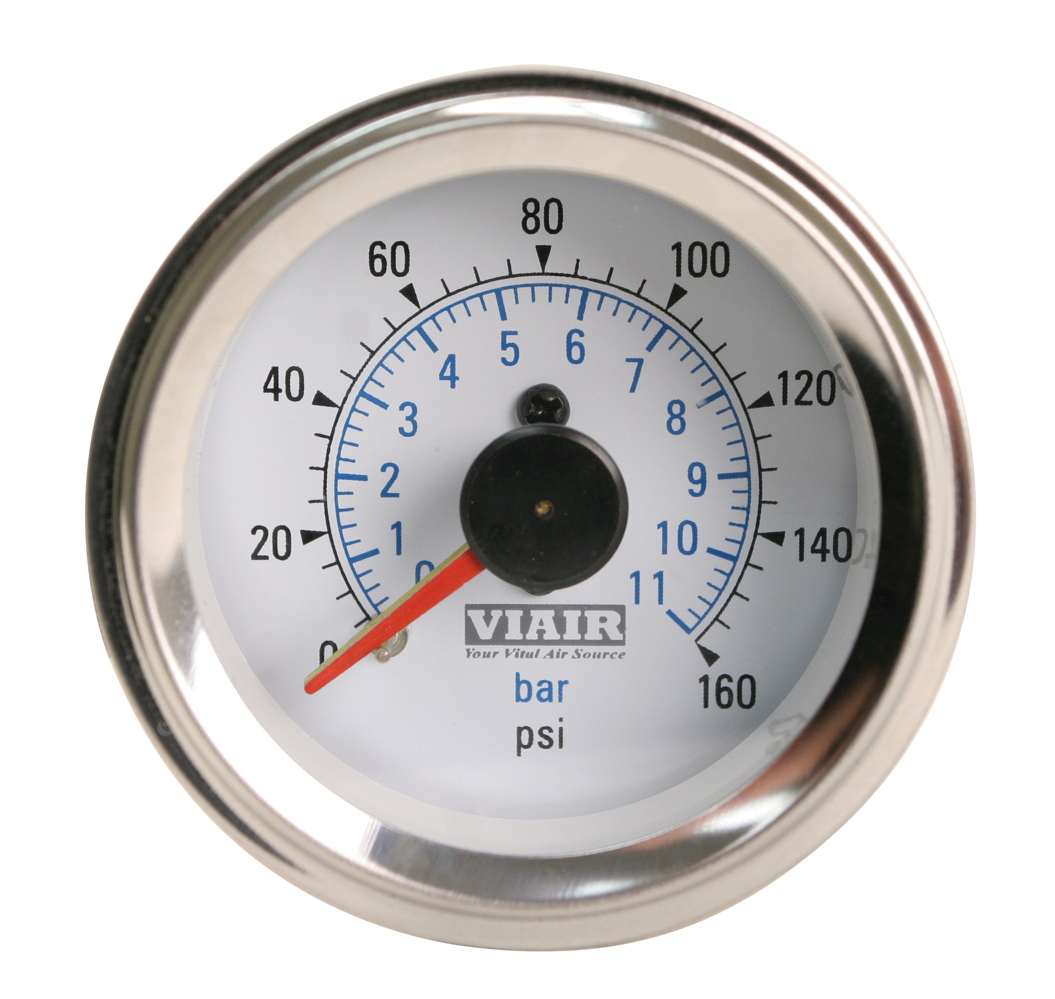 2 Dual Needle Gauge (White Face, Illuminated, 160 Psi)