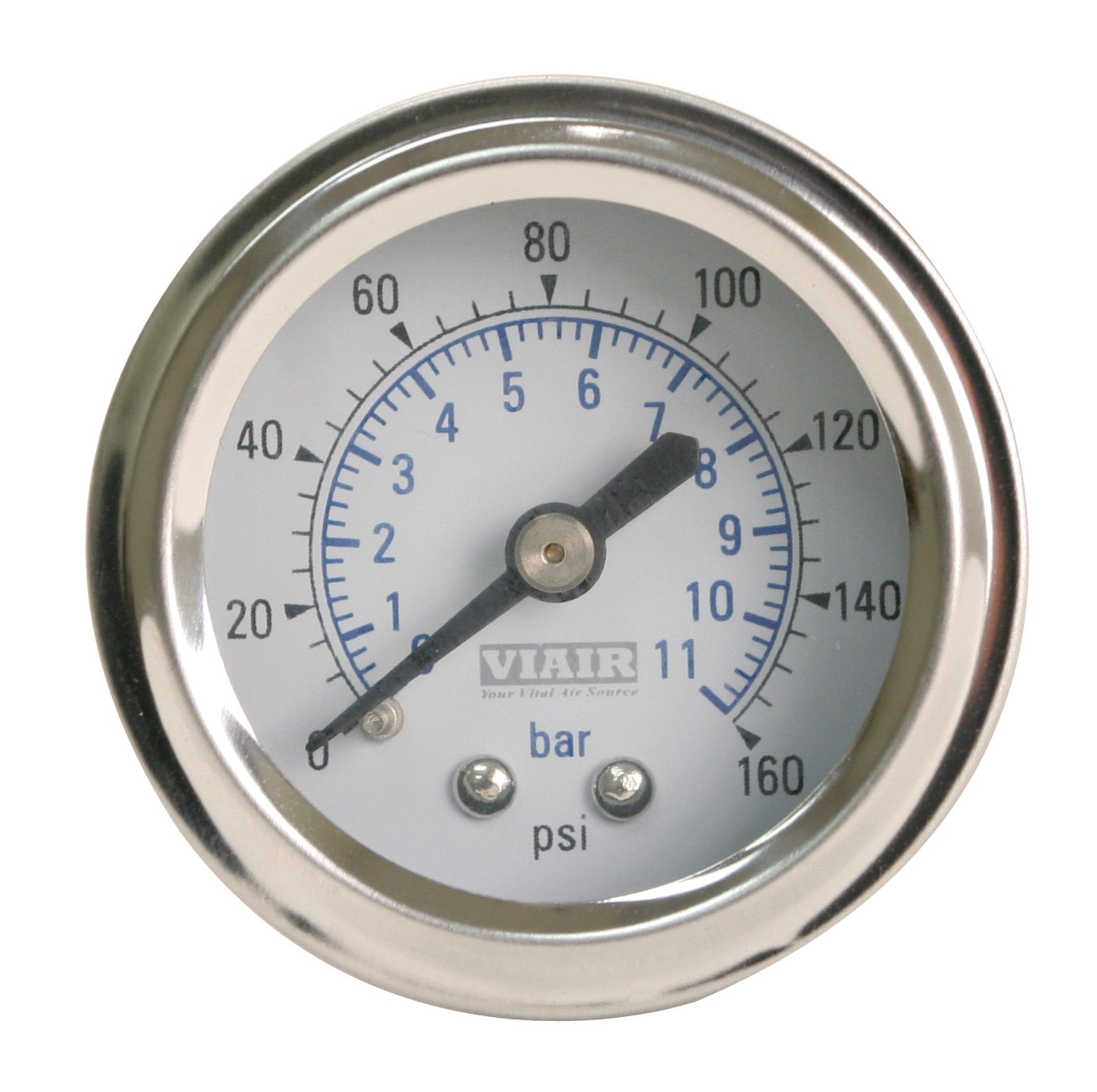2 Single Needle Gauge (White Face, Illuminated, 160 Psi)