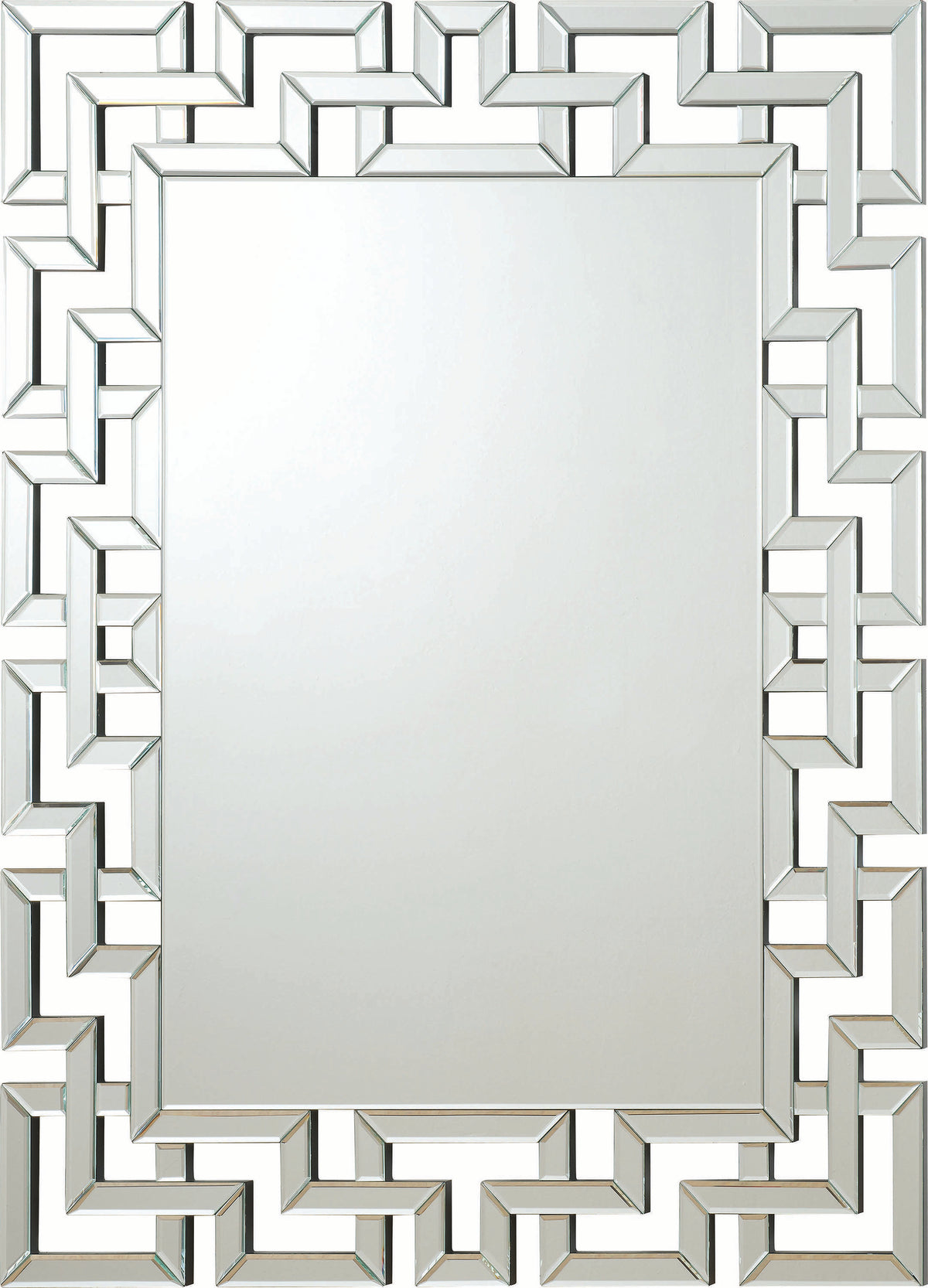 Transitional Frameless Greek Key Mirror