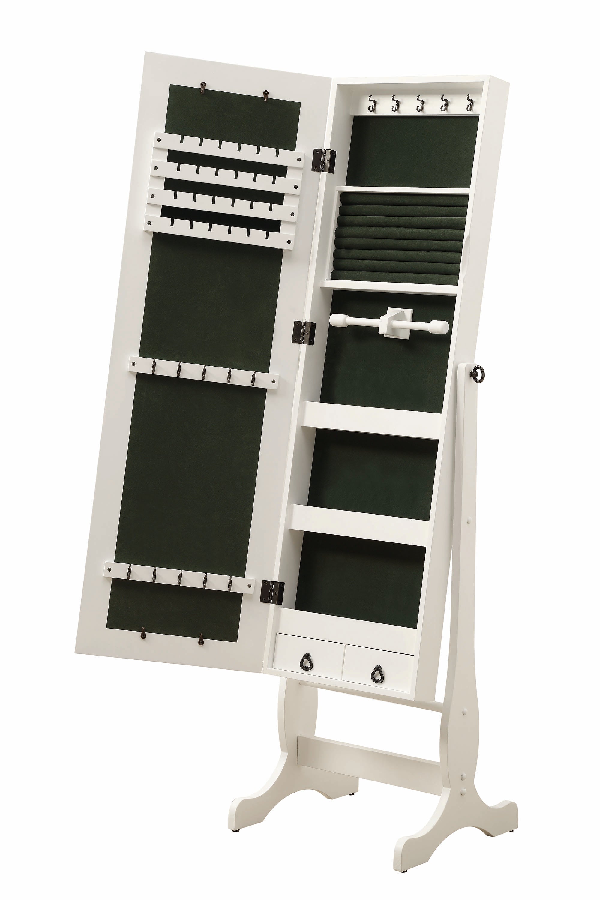 Casual White Jewelry Cheval Mirror