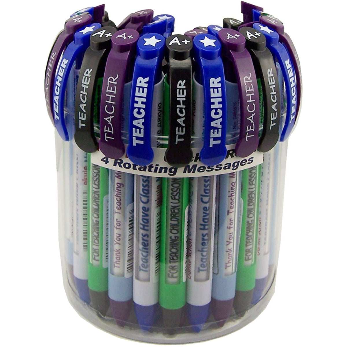 Greeting Pen Teacher Appreciation Ballpoint Retractable Pen Canister Of 36 (9020)