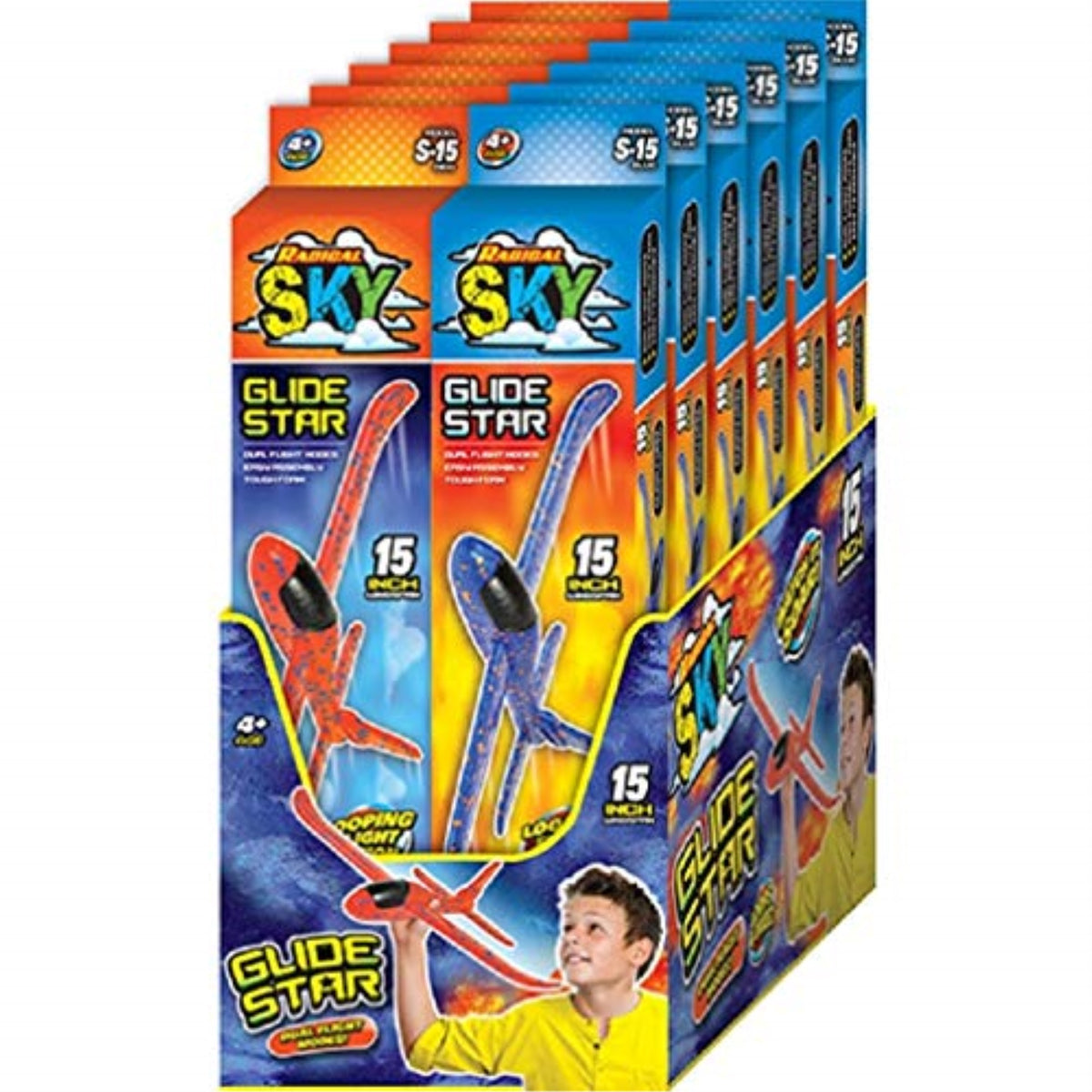 9061552 Radical Sky Foam Glider Ja-Ru Radical Sky Foam Glider Foam Assorted (Pack Of 12)