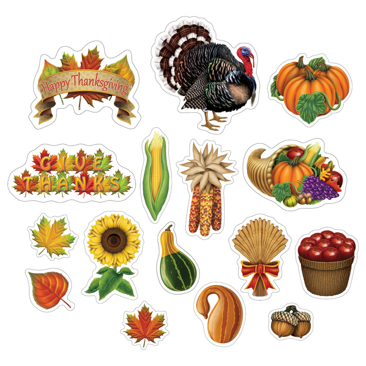 Thanksgiving Cutouts, (Pack Of 12)