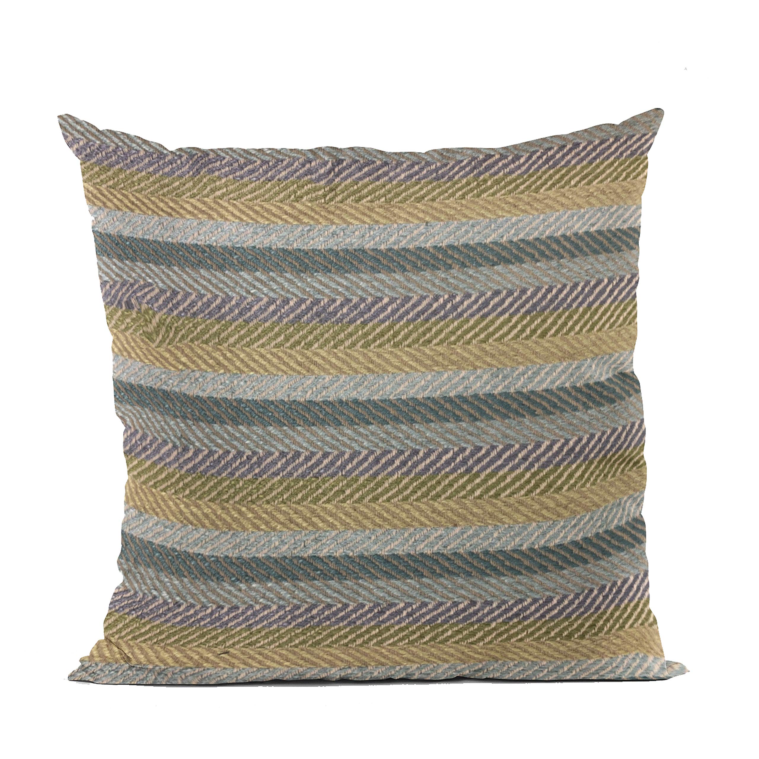 Plutus Brands Blue Plutus Tracks Stripe Luxury Throw Pillow 16 in x 16in, Double Sided 16 x 16”