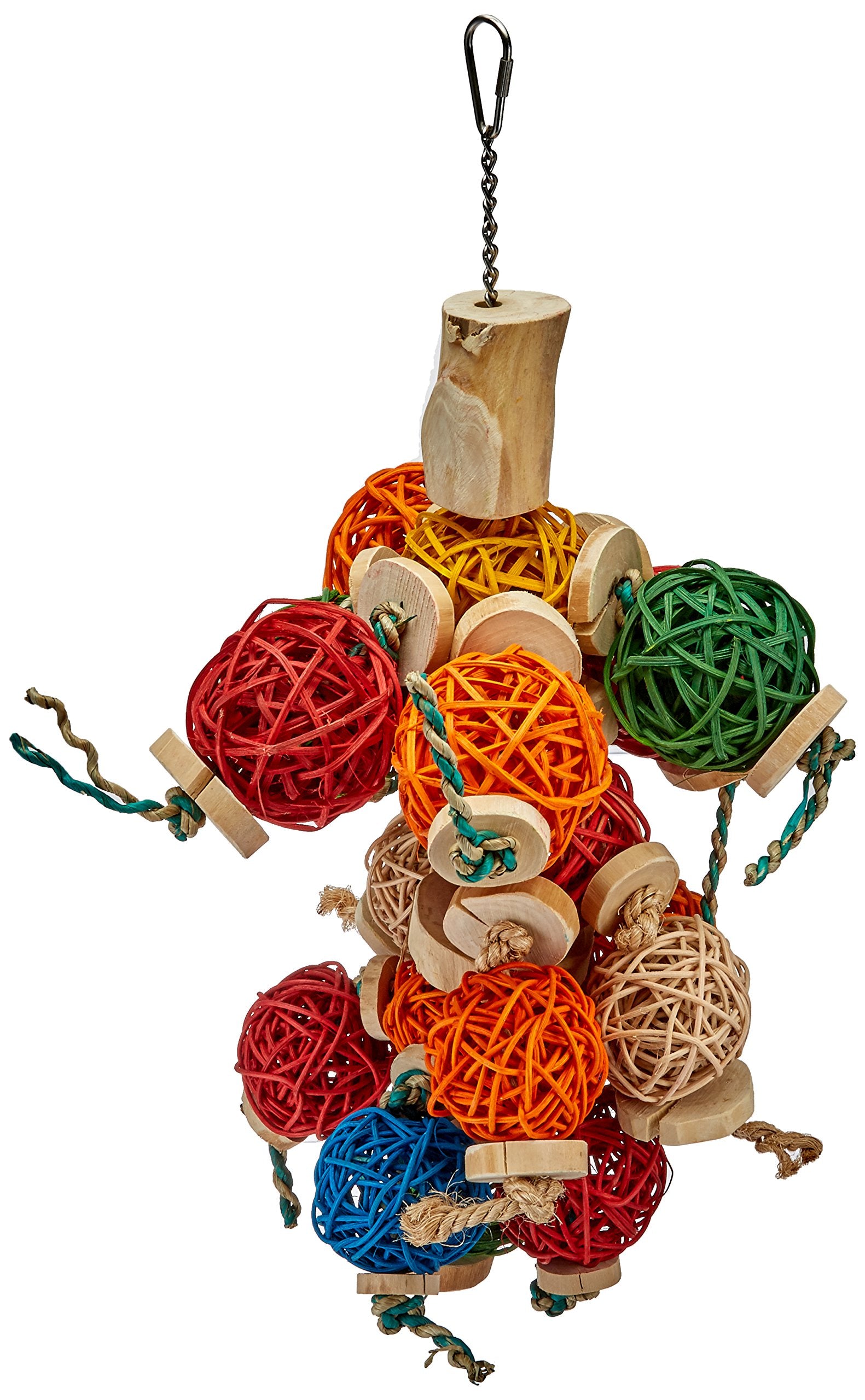 A&E Cage Company Hb46520 Java Wood Ball Thing Assorted Bird Toy, 10 By 14