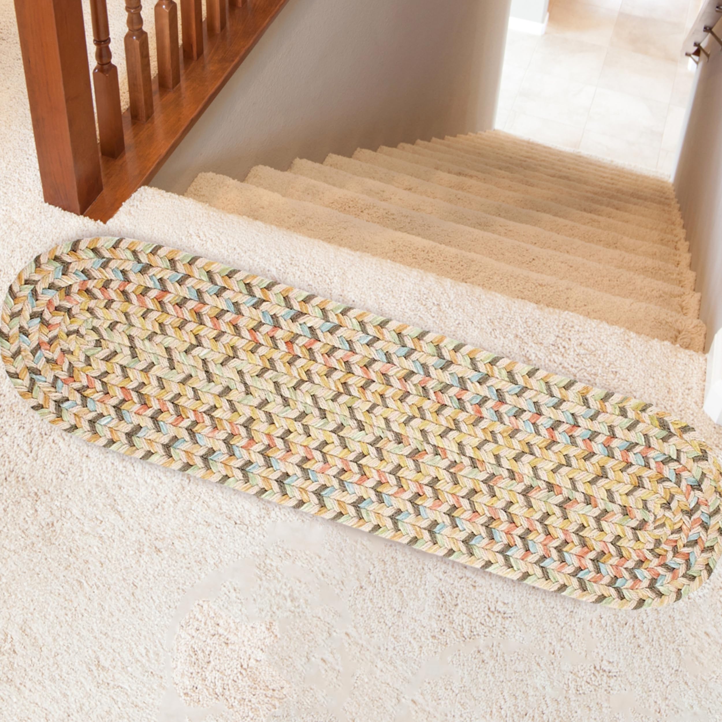 Rhody Rug CY57A008X028 Braided Area Rugs, Earth Beige , 8 x 28""