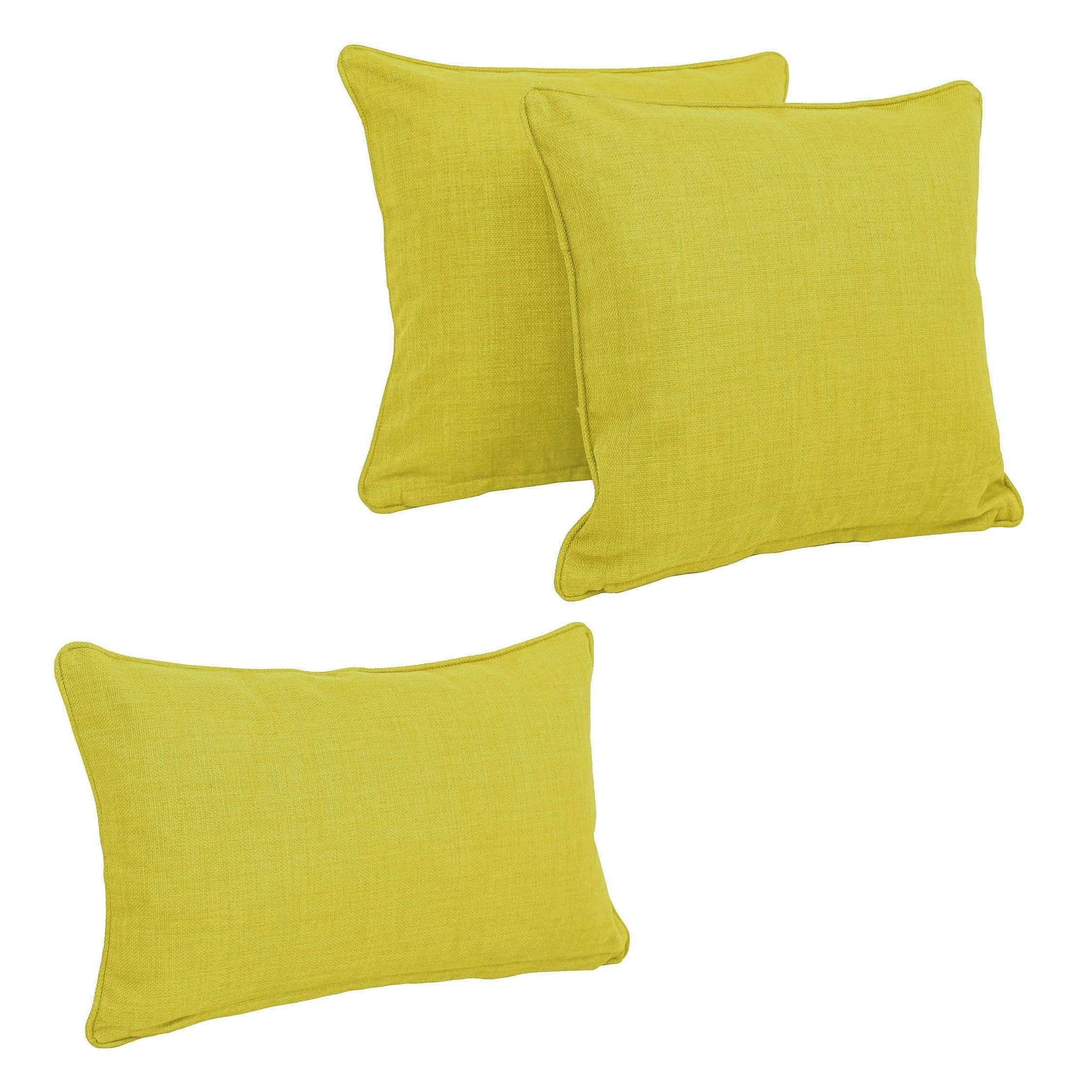 Blazing Needles Indoor/Outdoor Spun Polyester Throw Pillows (Set of 3) - Lime