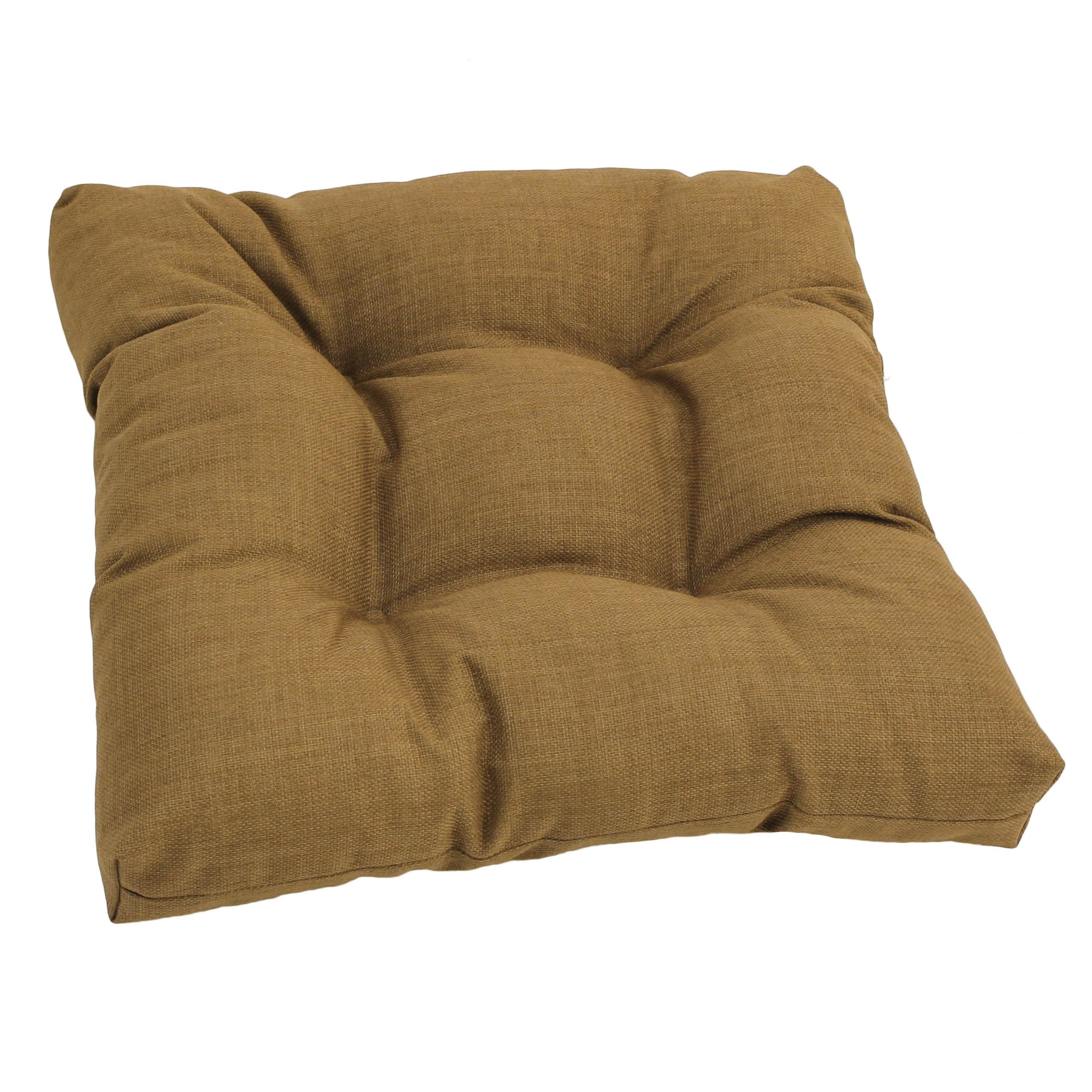 19-inch Squared Spun Polyester Tufted Dining Chair Cushion - Wheat