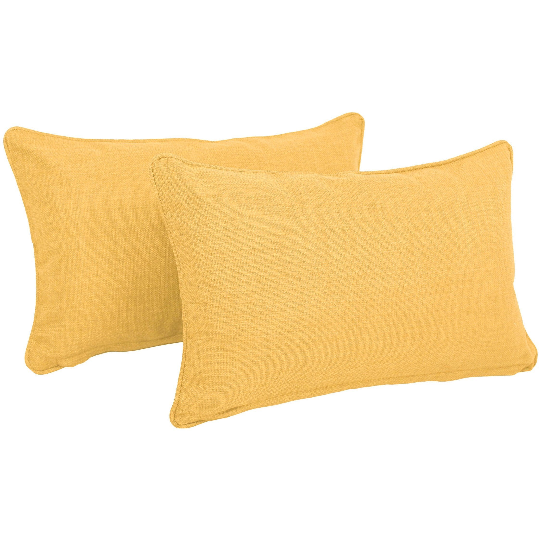 20-inch by 12-inch Outdoor Spun Polyester Back Support Pillows (Set of 2) - Lemon
