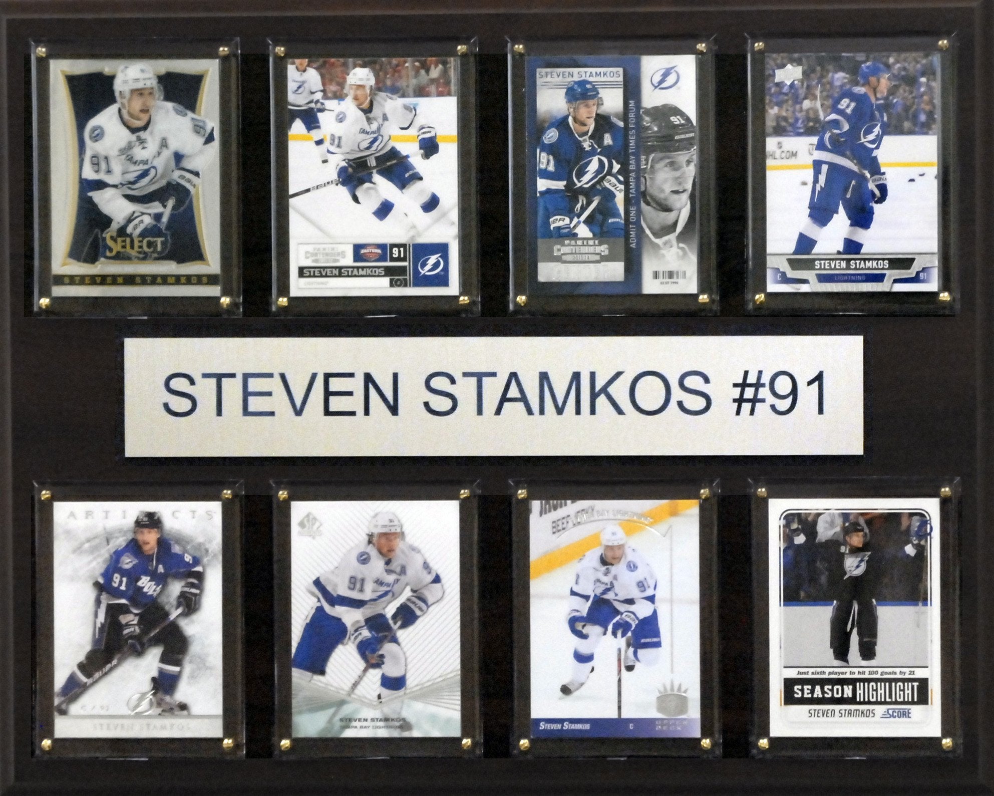 NHL 12x15″ Steven Stamkos Tampa Bay Lightning 8-Card Plaque