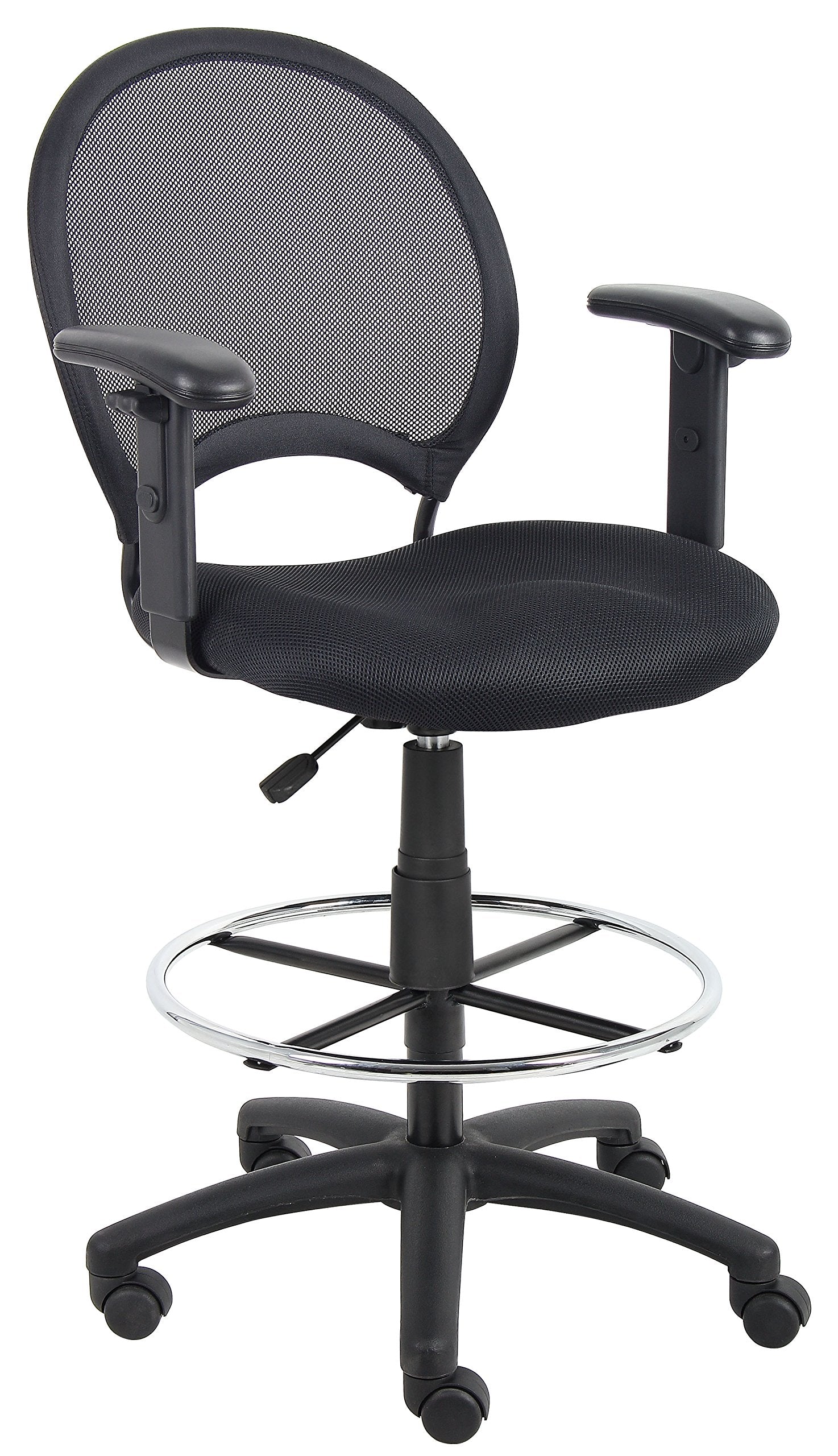 Boss Mesh Drafting Stool W/ Adjustable Arms