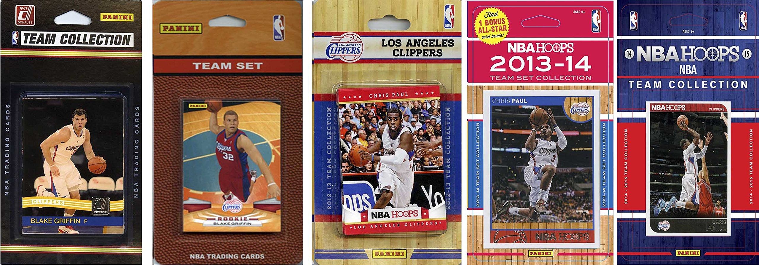 NBA Los Angeles Clippers 5 Different Licensed Trading Card Team Sets